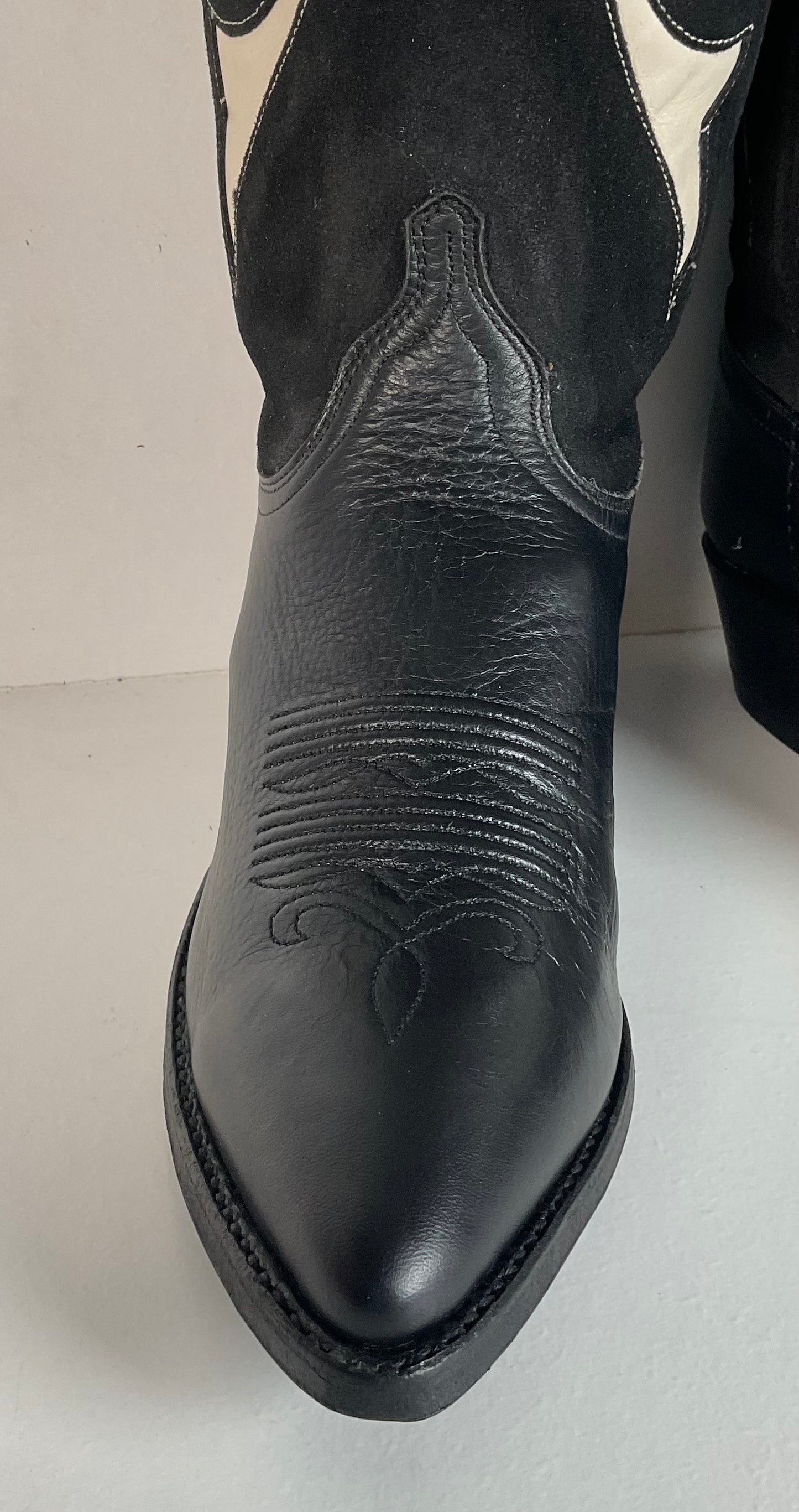 Vintage Dan Post Cowgirl Boots 7 M USA Made Tooled Inlay