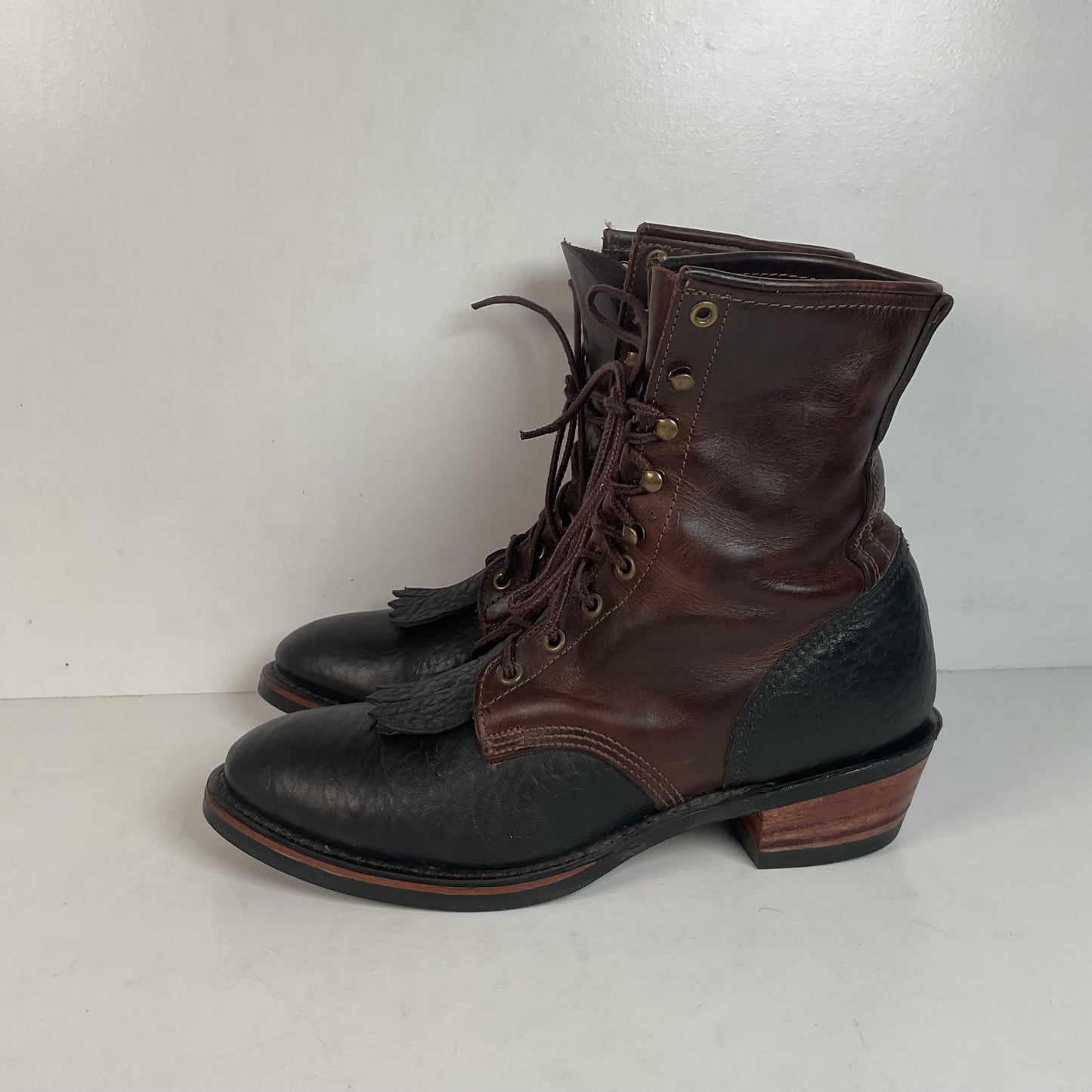 Vintage Durango Kiltie Packer Boots 10.5 D USA Made Bullhide