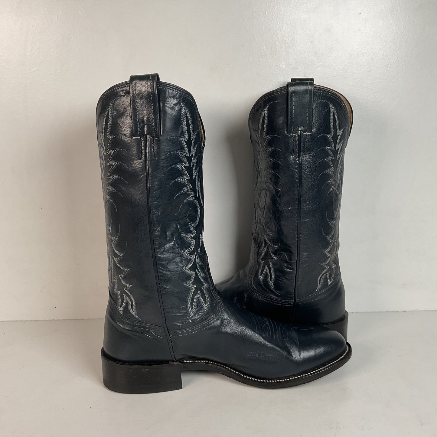 Vintage Nocona Navy Blue Cowgirl Boots Men’s 8 Wide | Women’s 9 USA Made
