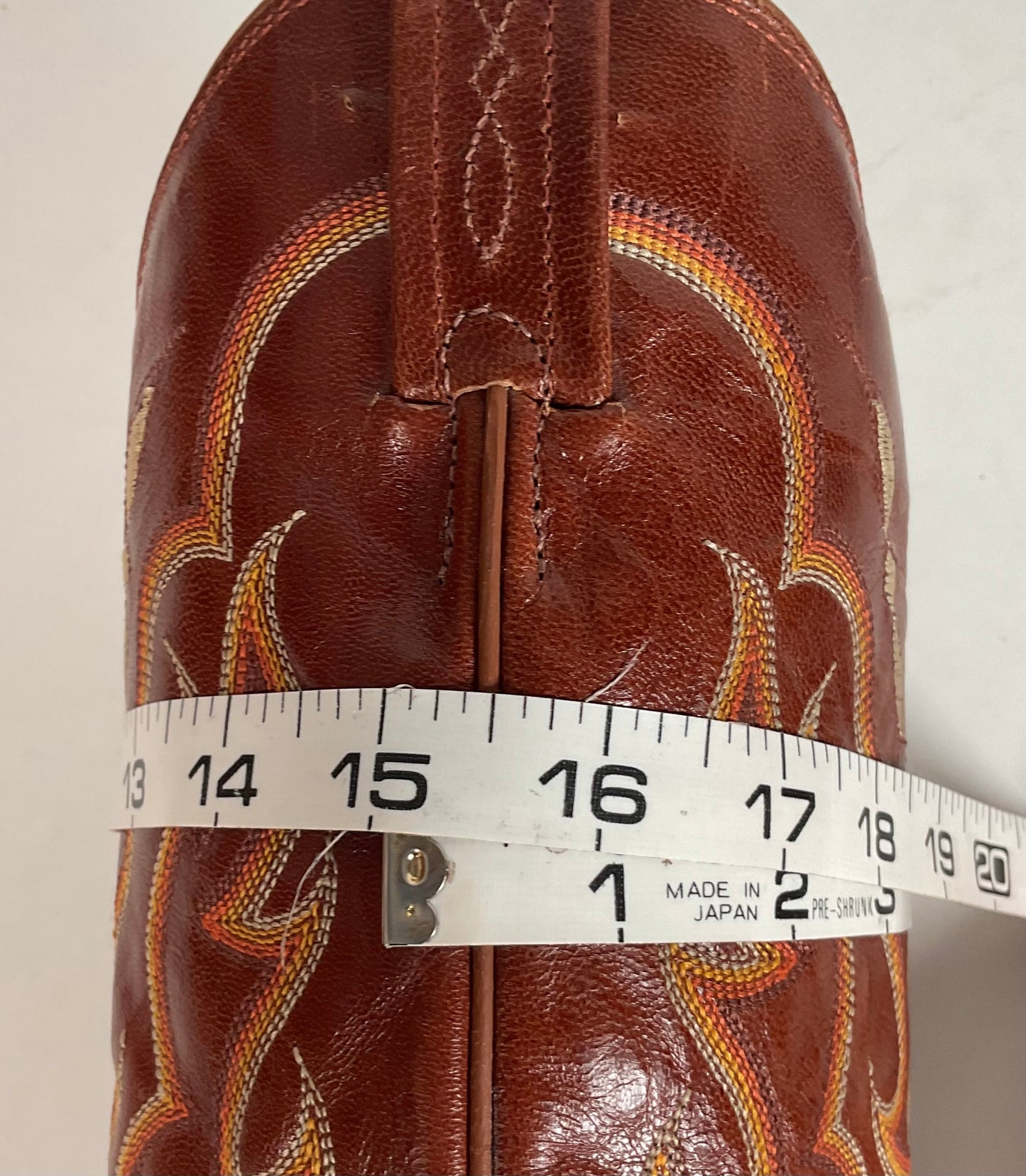 Tony Lama Bonham Cognac Smooth Ostrich 8.5 EE USA Made Distressed