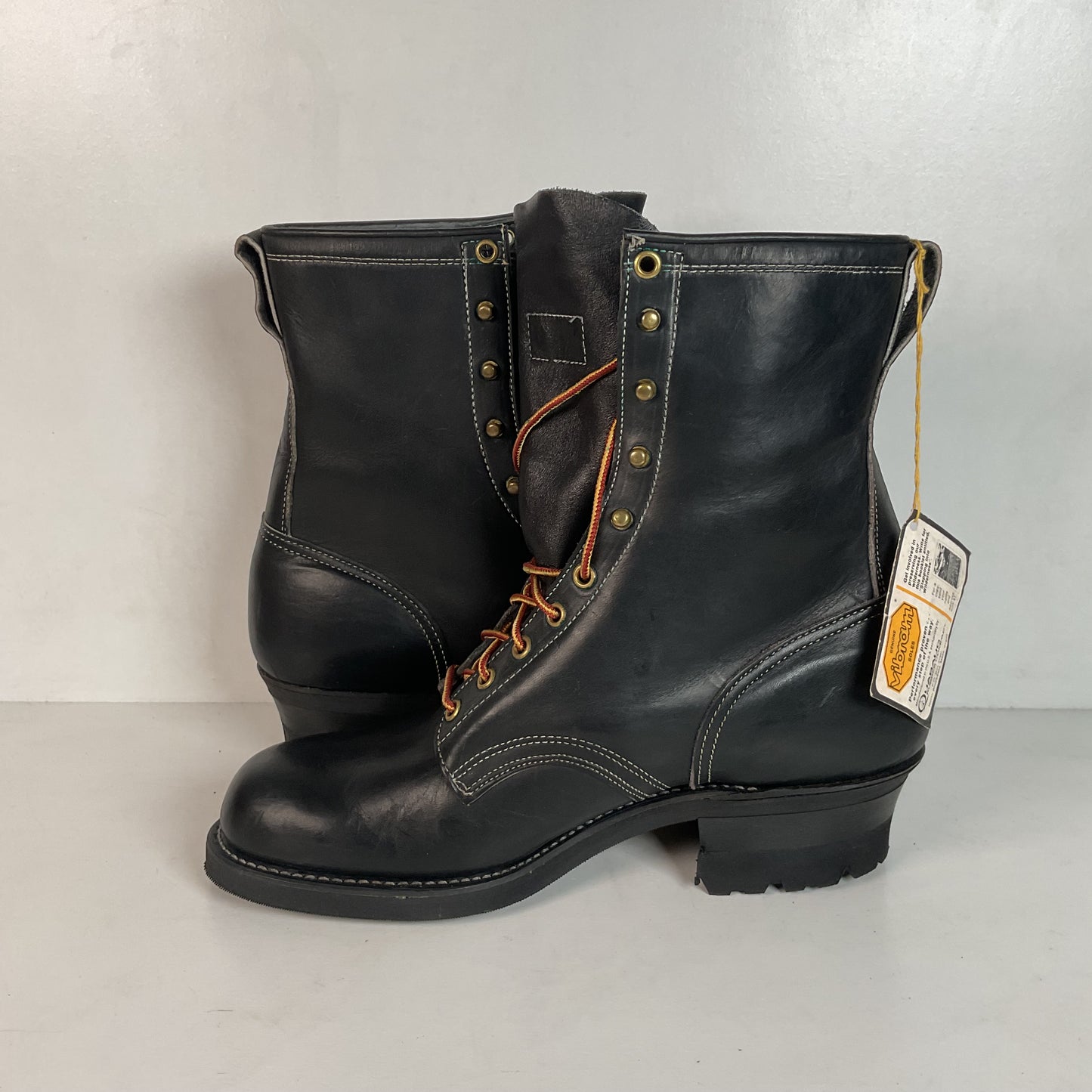 Vintage Herman Santa Rosa Packer Boots 10.5 W USA Made Soft Toe Quabaug Vibram