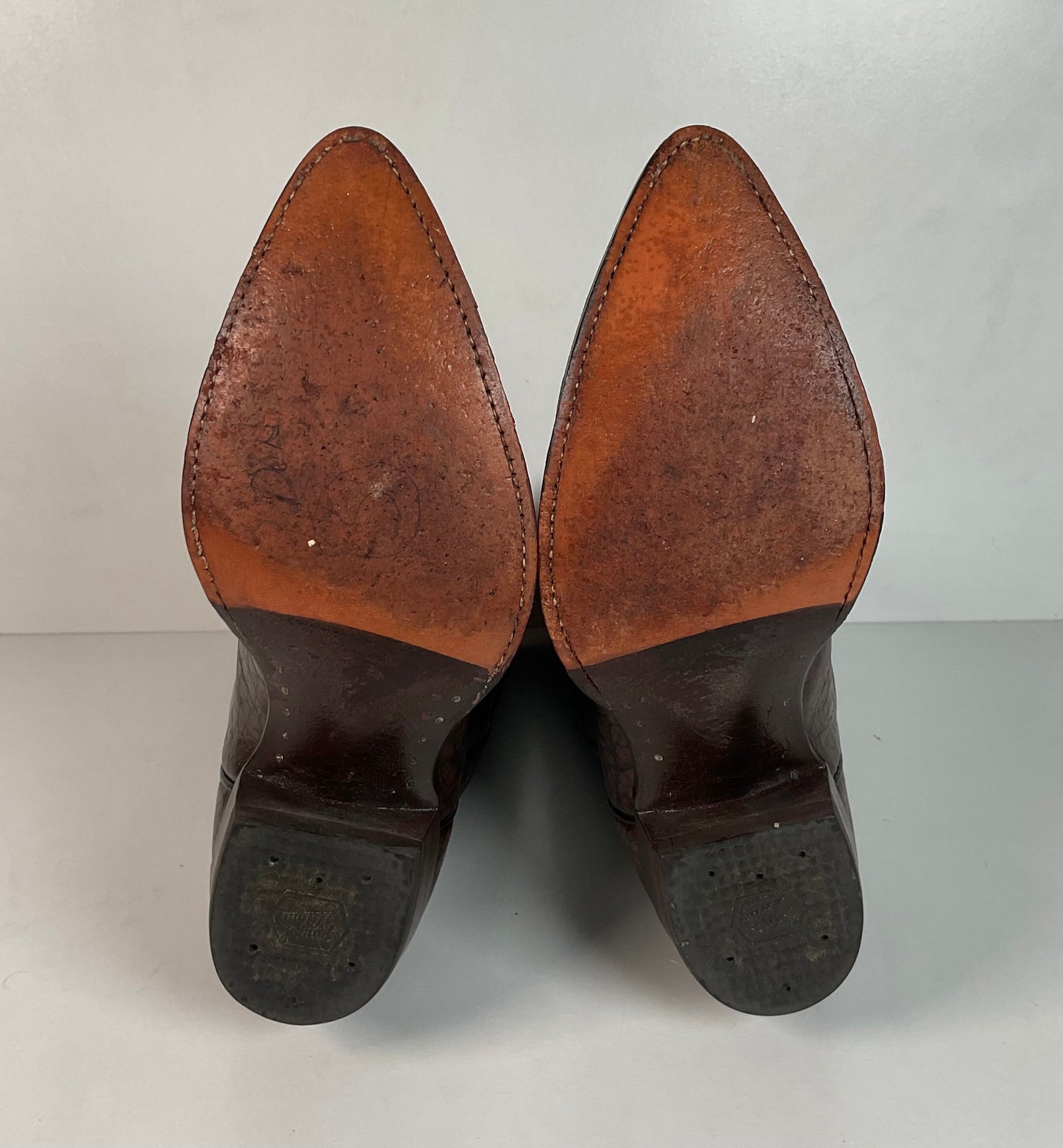 Vintage Tony Lama Exotic Caribou Cowboy Boots 9 EEE Gold Label