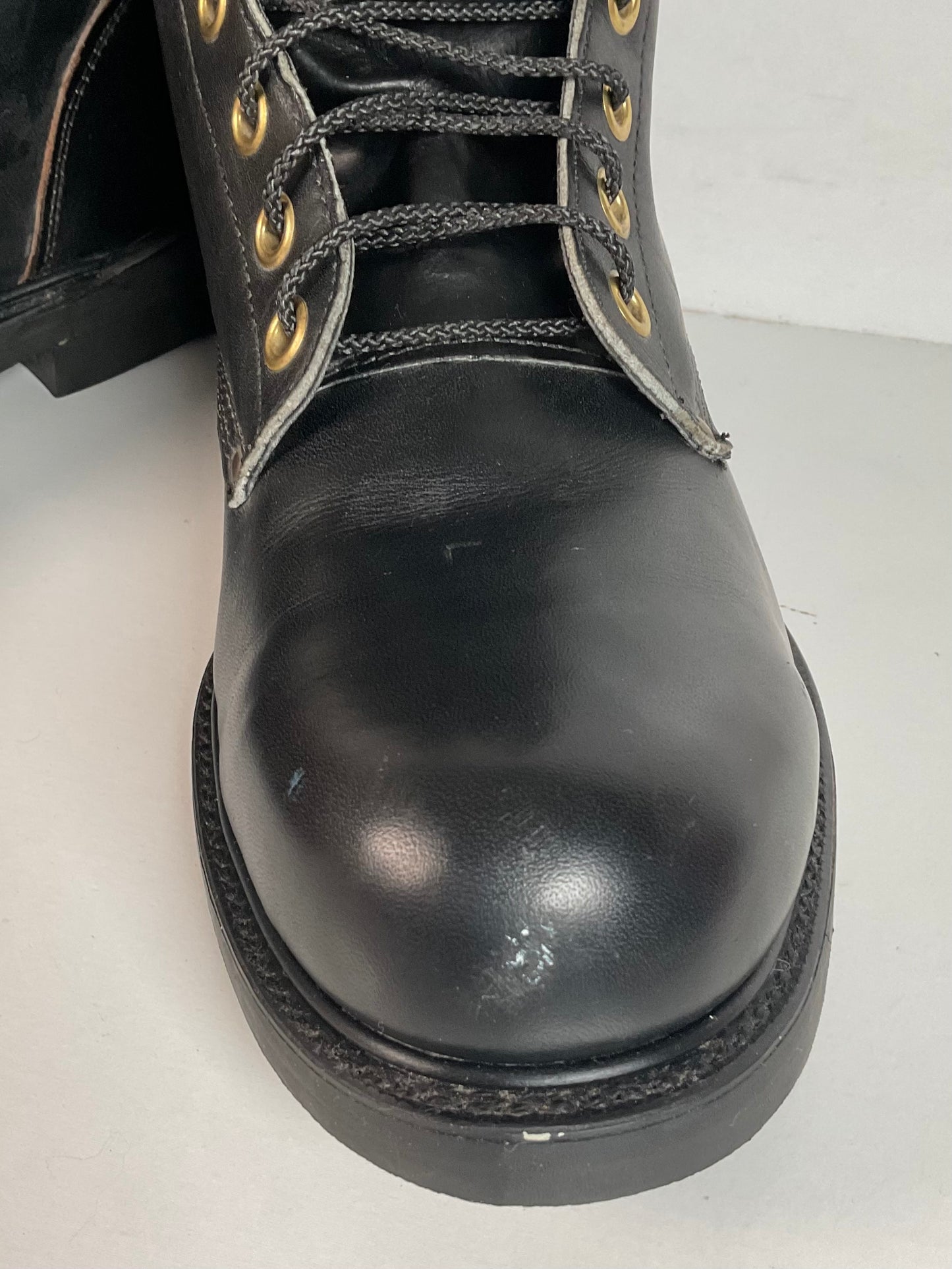 Vintage 1960s Leigh Linesman Boots 10 D USA Made Safety Toe