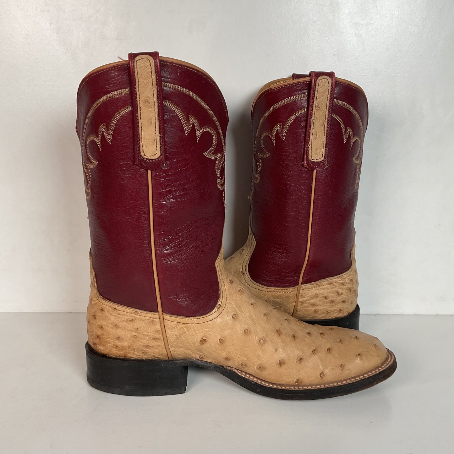 Anderson Bean Ostrich Quill Roper Boots Men’s 8 B | Women’s 9 Exotic USA Made