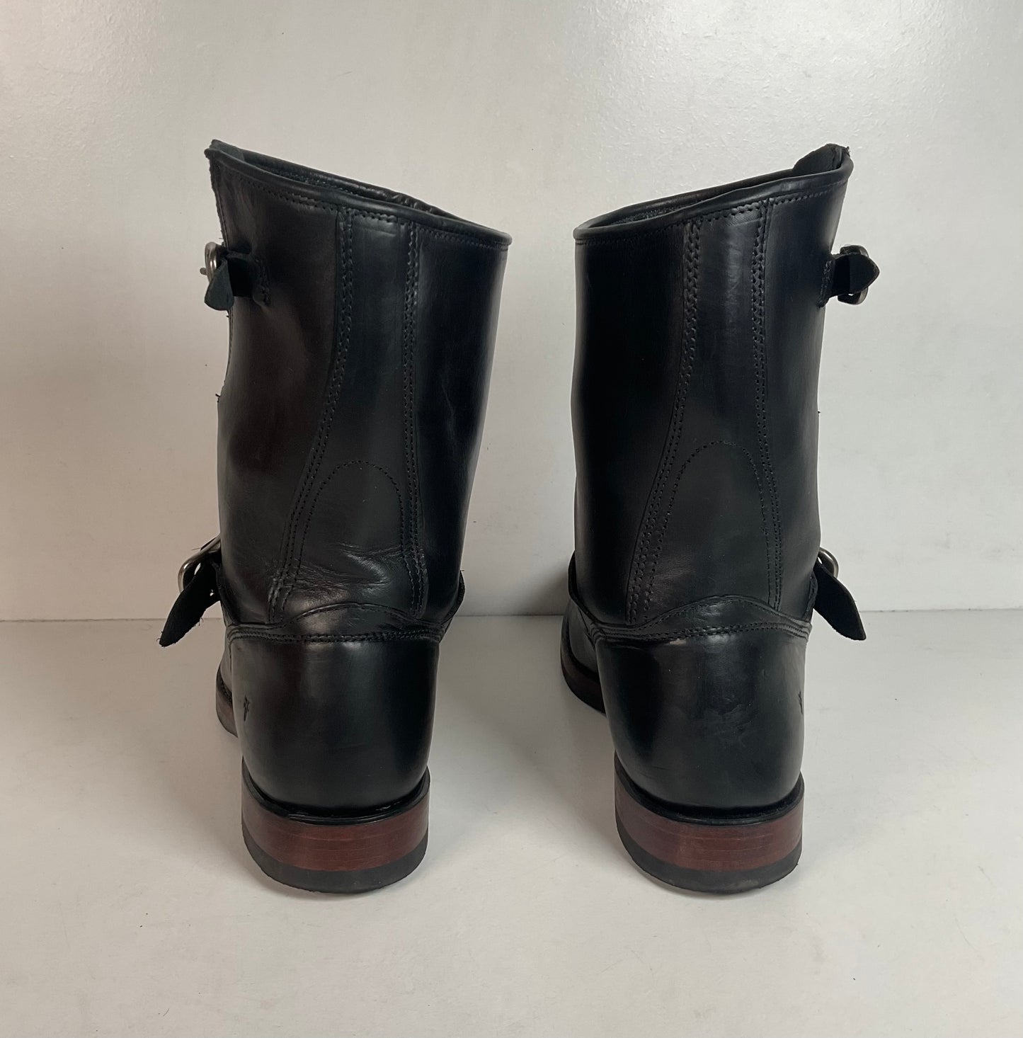 Frye John Addison Engineer Boots 11.5 M USA Made Black Calf