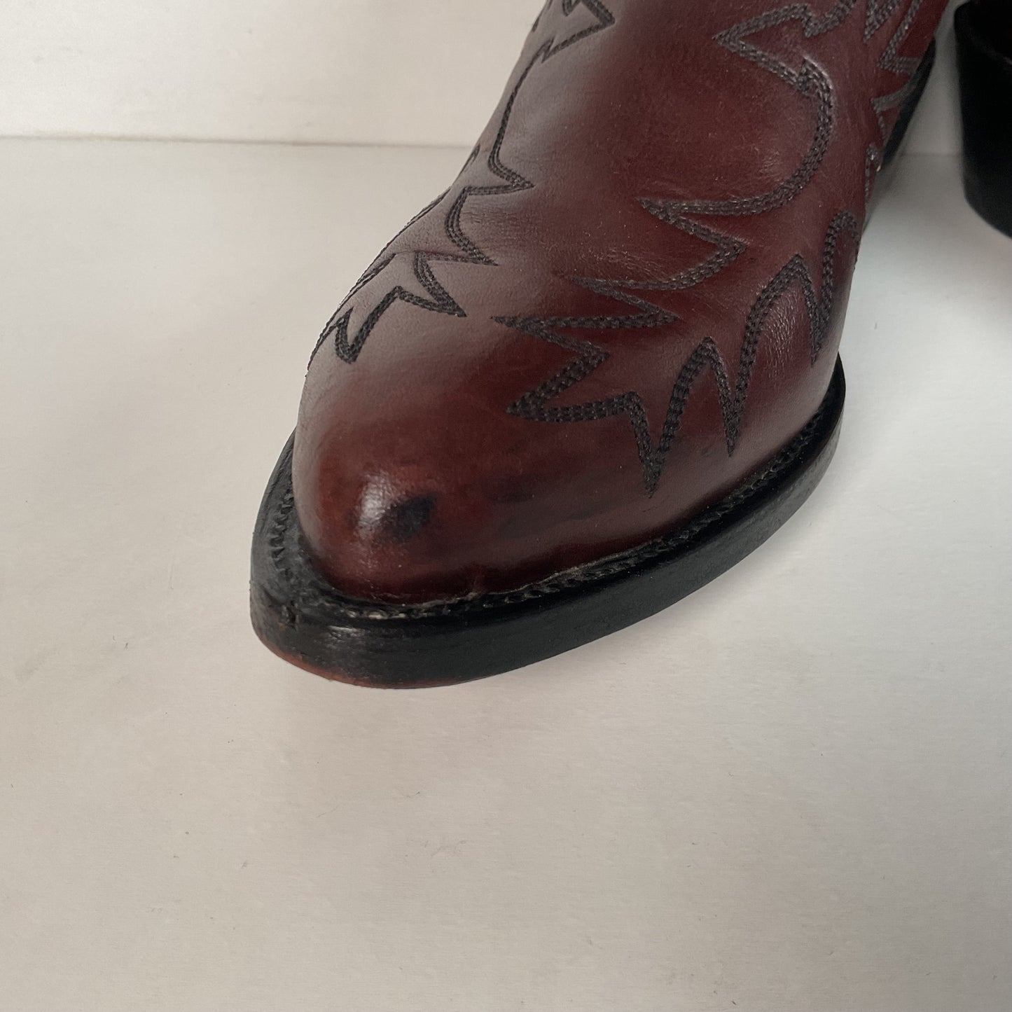 Vintage Stewart Boot Company Tall Cowgirl Boots 10 Narrow Romero Cloth Pulls