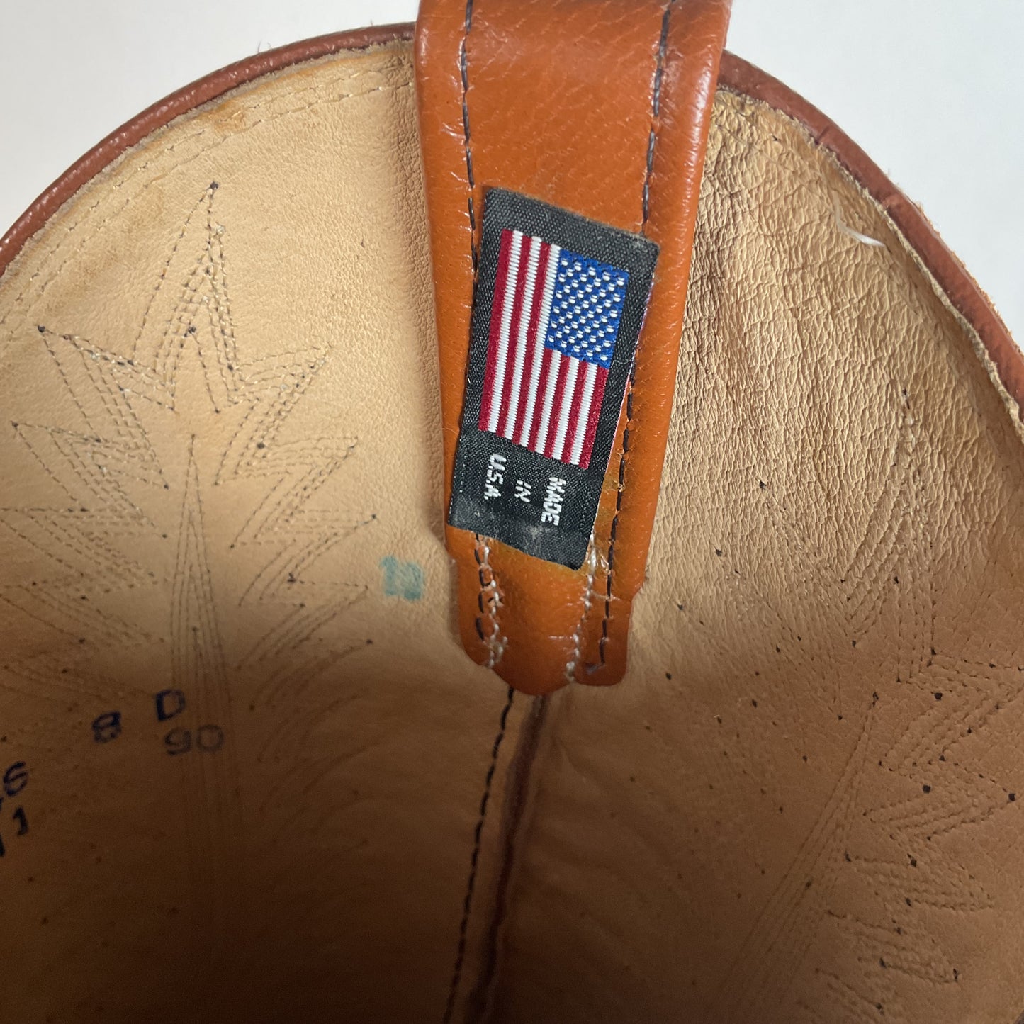 Vintage Dan Post Peanut Brittle Lizard Cowboy Boots 8 D Old Label