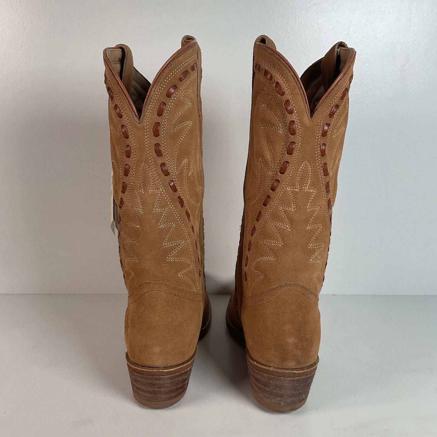 Vintage Sears Suede Cowboy Boots | Rough Out | Buck Stitch | USA Made | 9 D