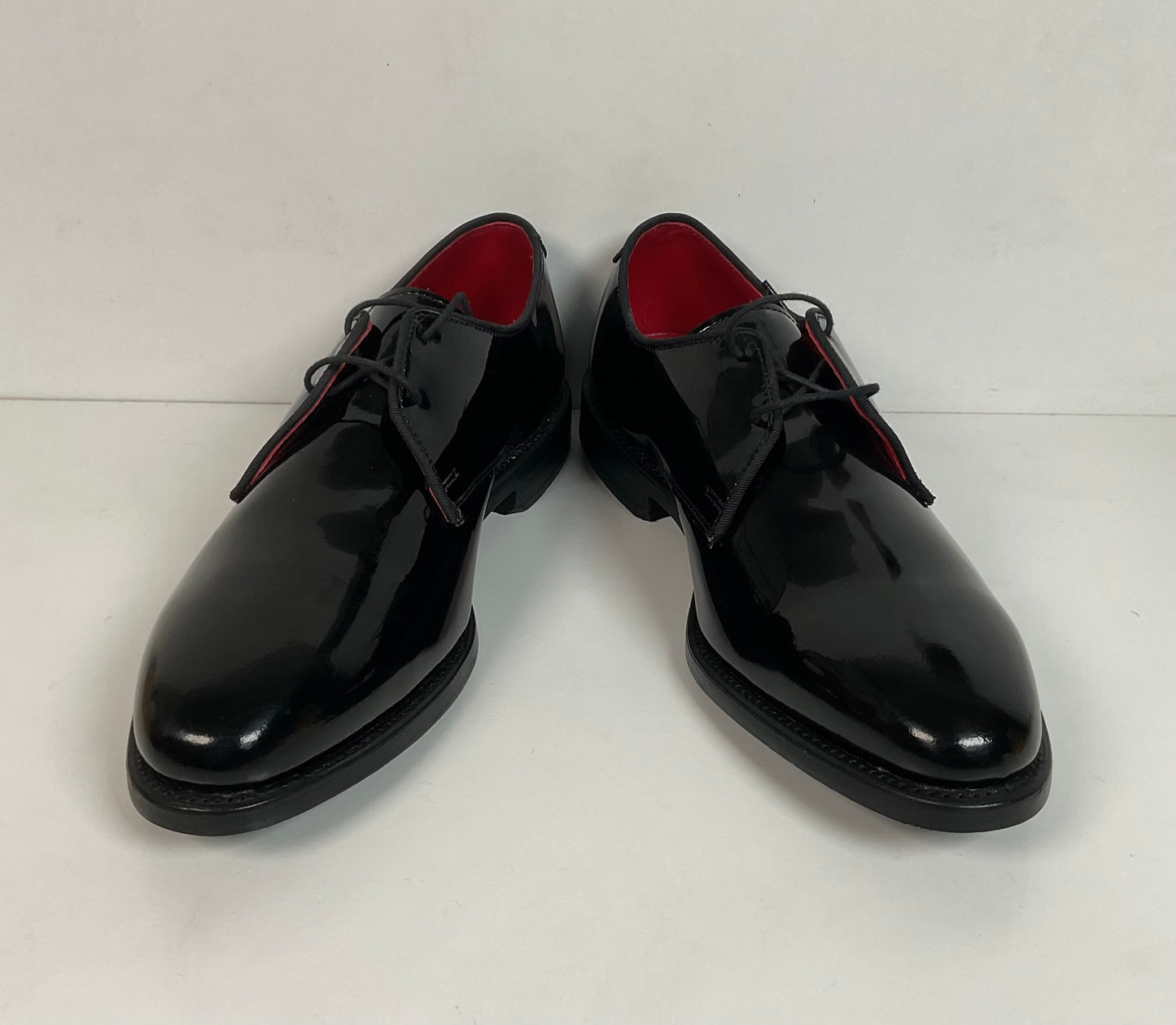 Allen Edmonds Kendall Plain Toe Derby Shoes 8 D Glossy Patent Leather