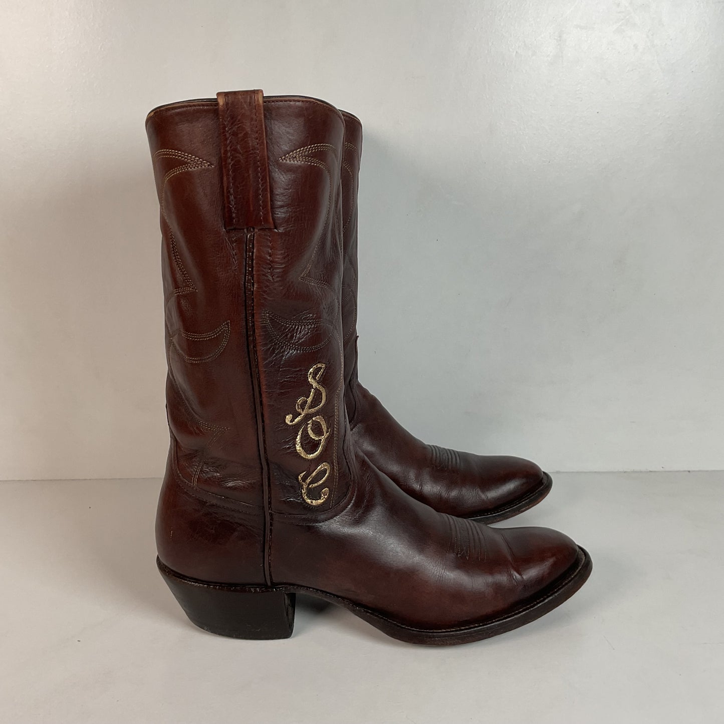 Vintage Rocky Carroll Custom Cowgirl Boots 8-8.5 Texas Americana