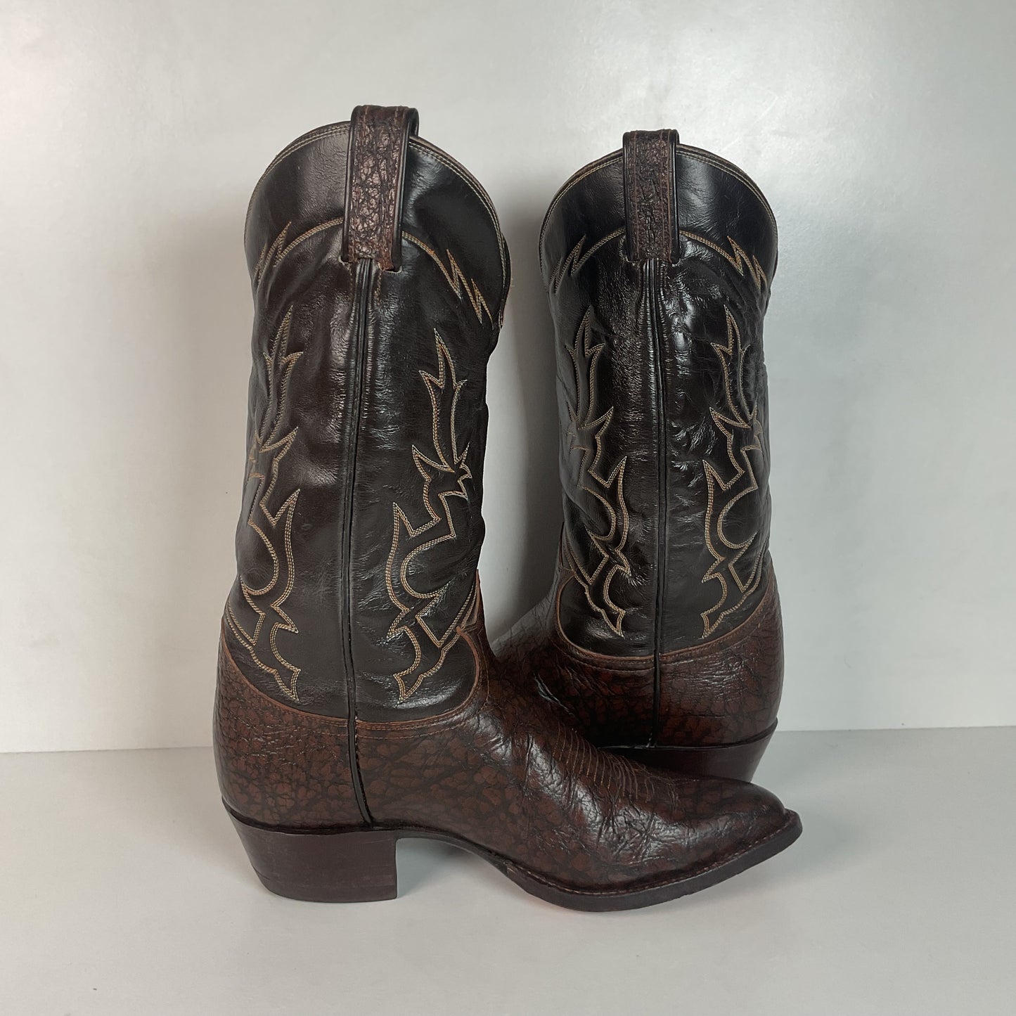 Vintage Tony Lama Exotic Caribou Cowboy Boots 9 EEE Gold Label
