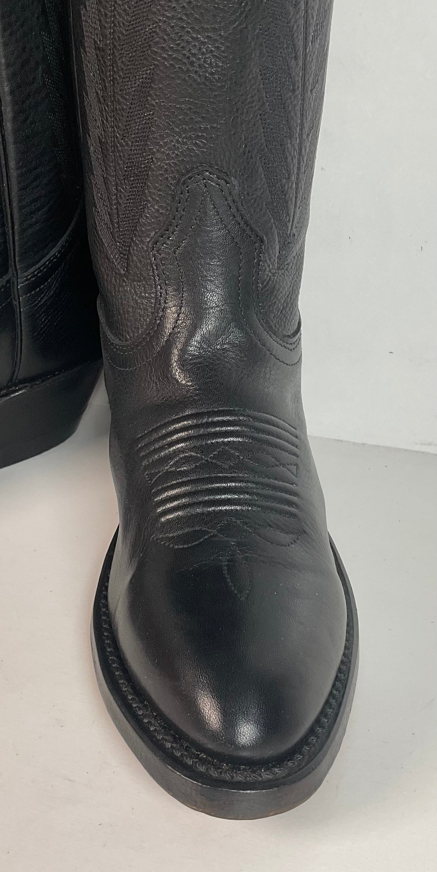 Boulet Classic Black Cowgirl Boots 6.5 C Deerskin New With Tags