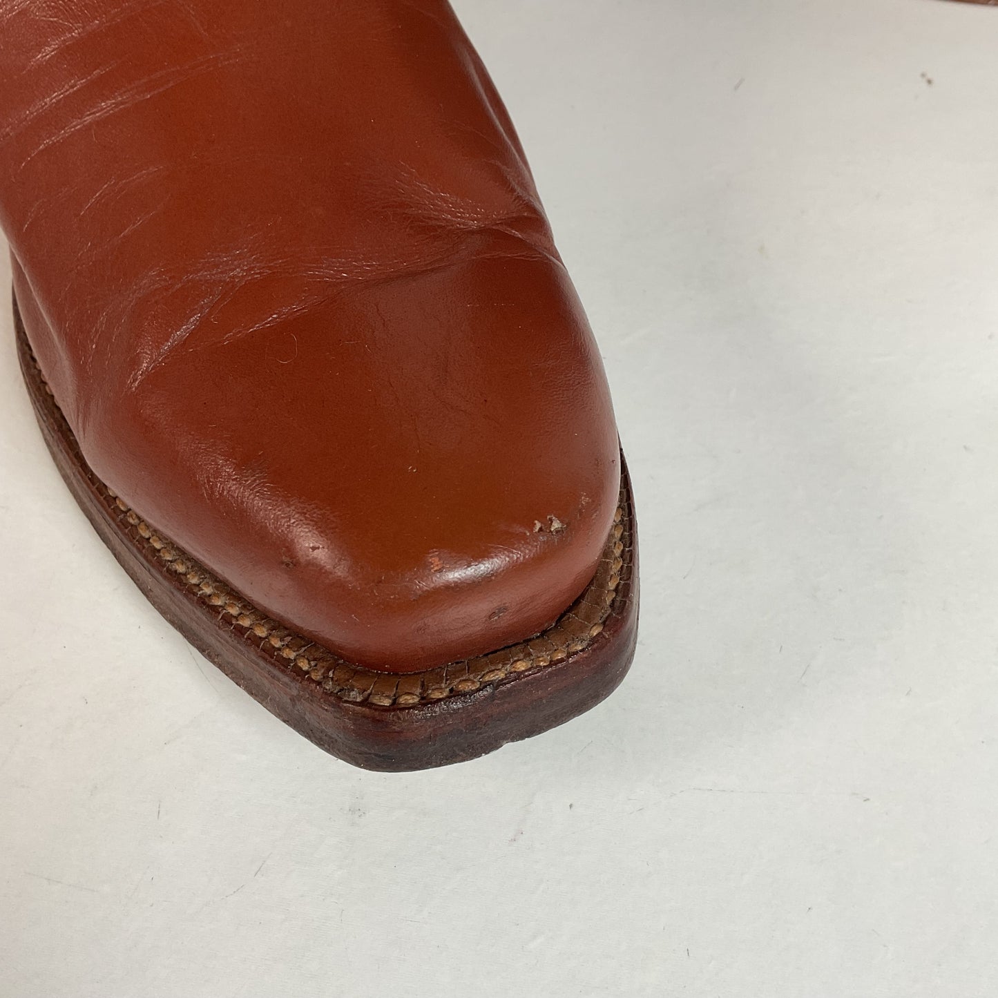 Vintage Tony Lama Gold Label Cowboy Boots 9.5 B John Wayne Toe