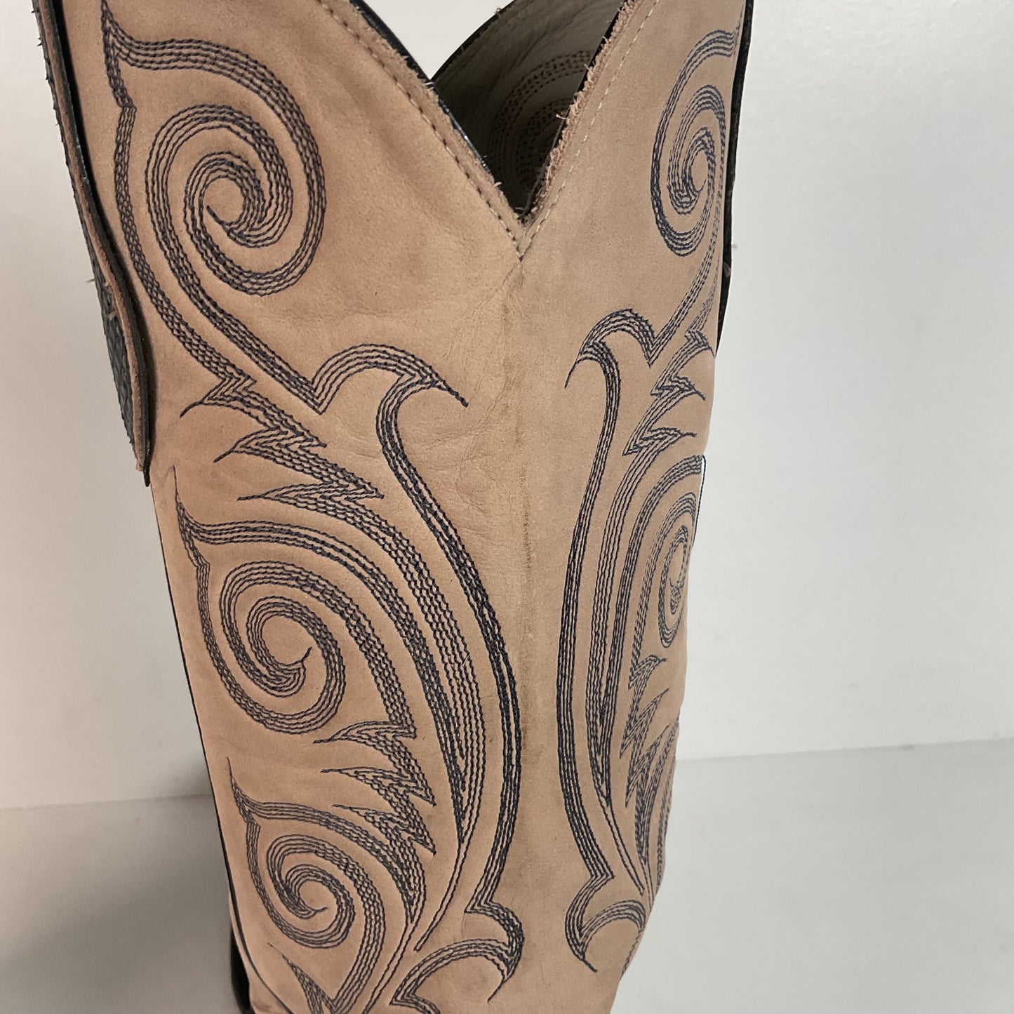 Vintage Tony Lama Python Snakeskin Cowgirl Boots | Dark Blue | Women’s 8 M