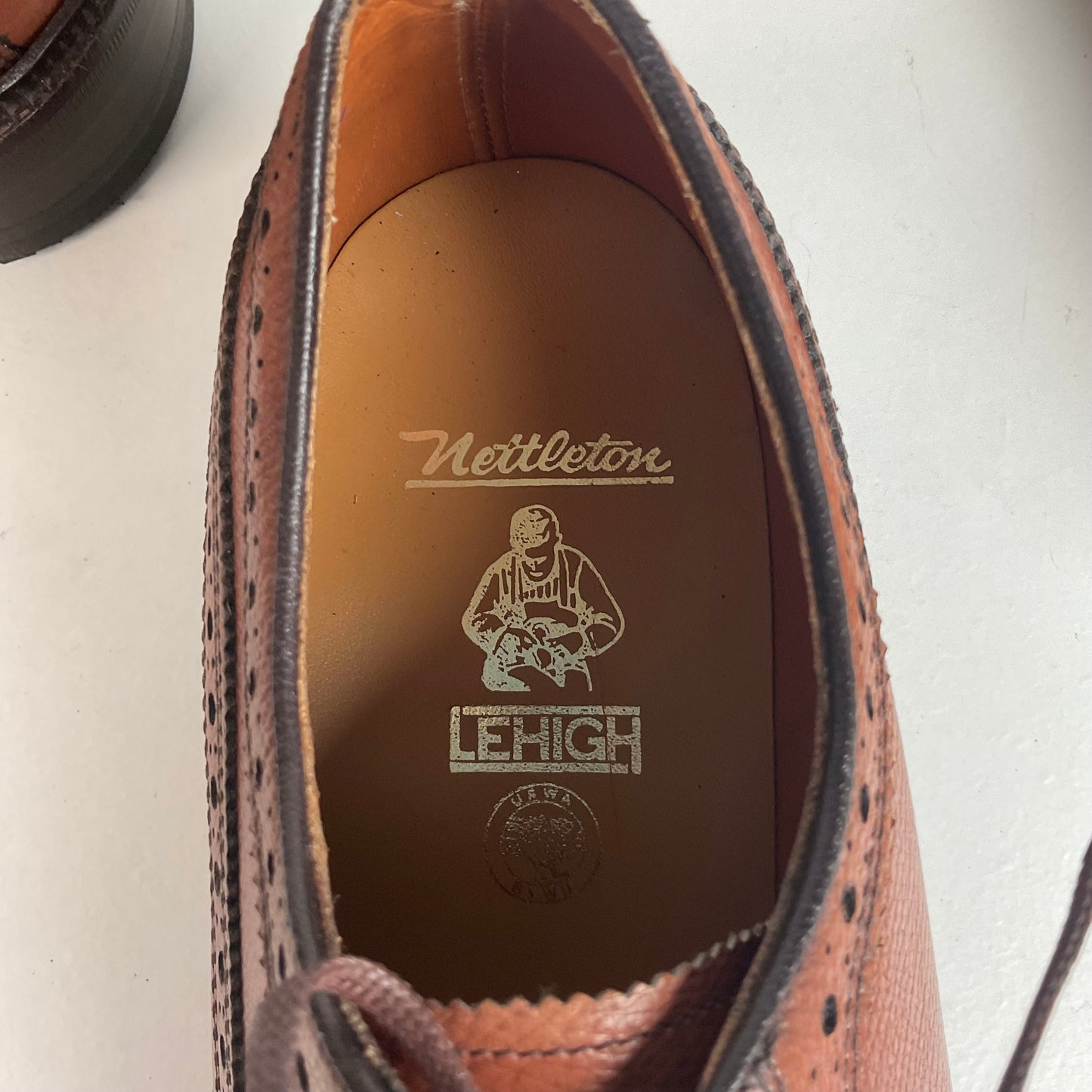 Vintage 1970s Nettleton Longwing Derby Shoes 8.5 D USA Made