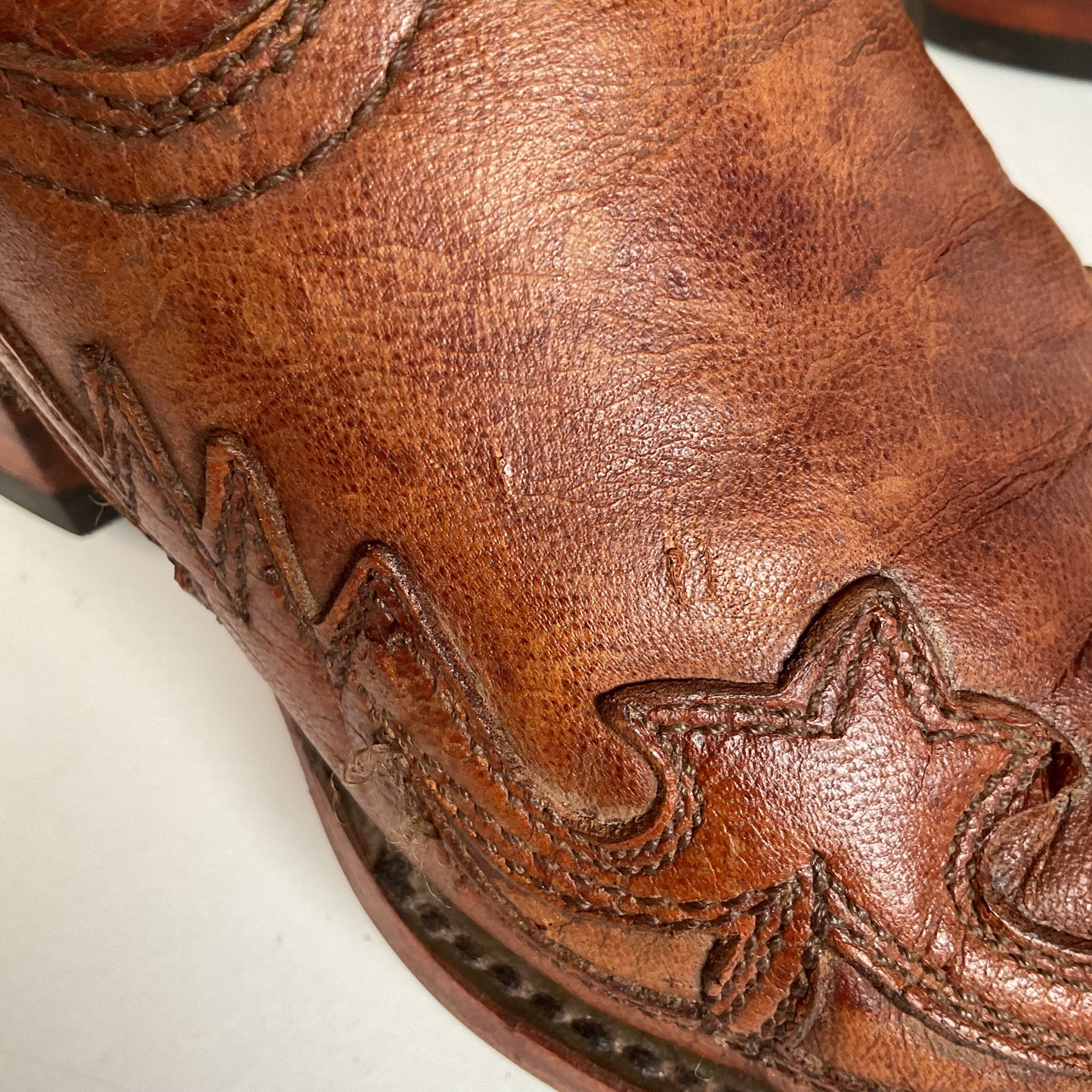 Corral Distressed Leather Thunderbird Cowgirl Boots 8.5 M Overlay Tall