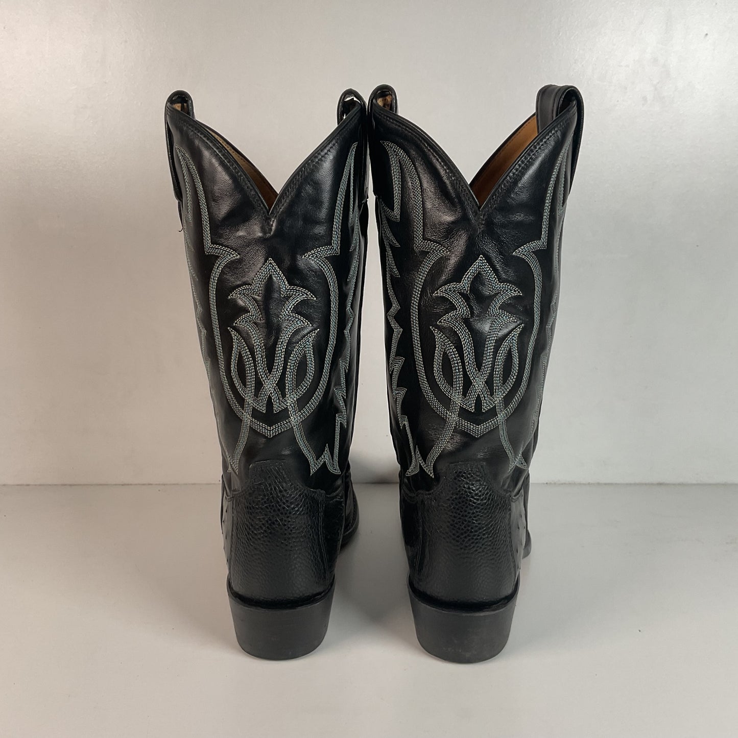 Tony Lama Smooth, Pin Quill Ostrich Cowboy Boots 8.5 EE Wingtip Exotic USA