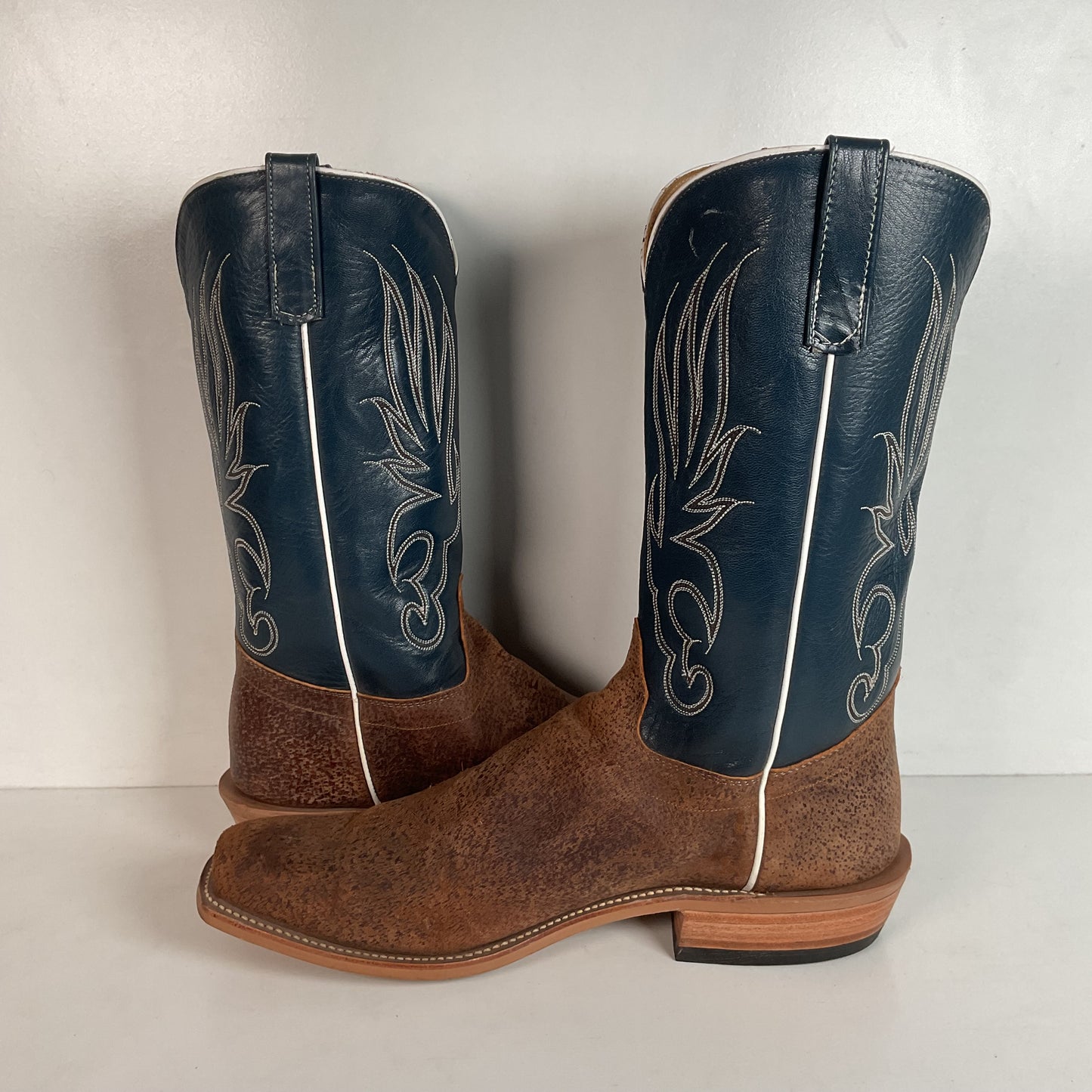 Olathe Pig Skin Suede Cowboy Boots 18 B (Narrow) Rough Out Custom