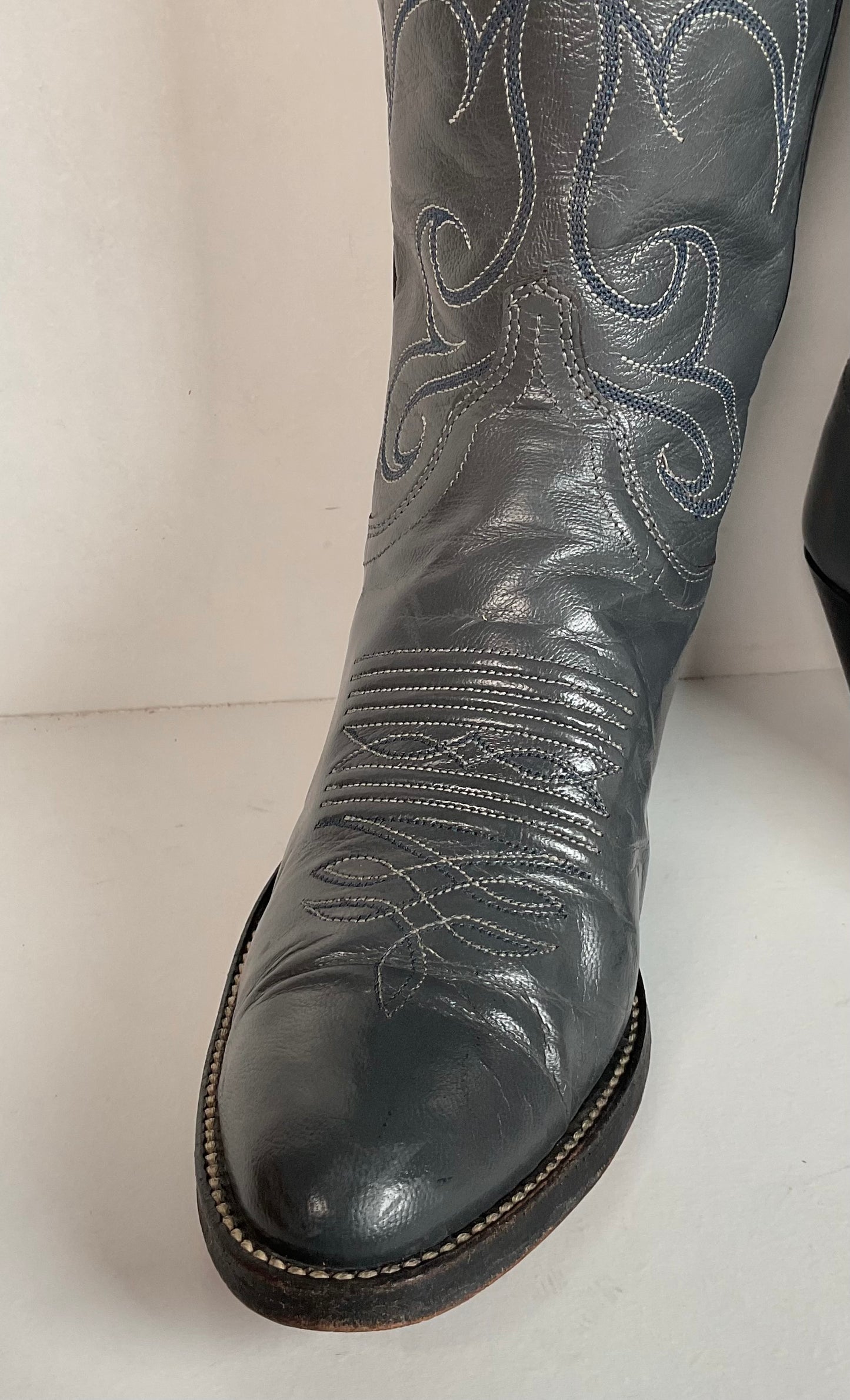 Vintage Dan Post Grey Cowgirl Boots 6 C USA Made
