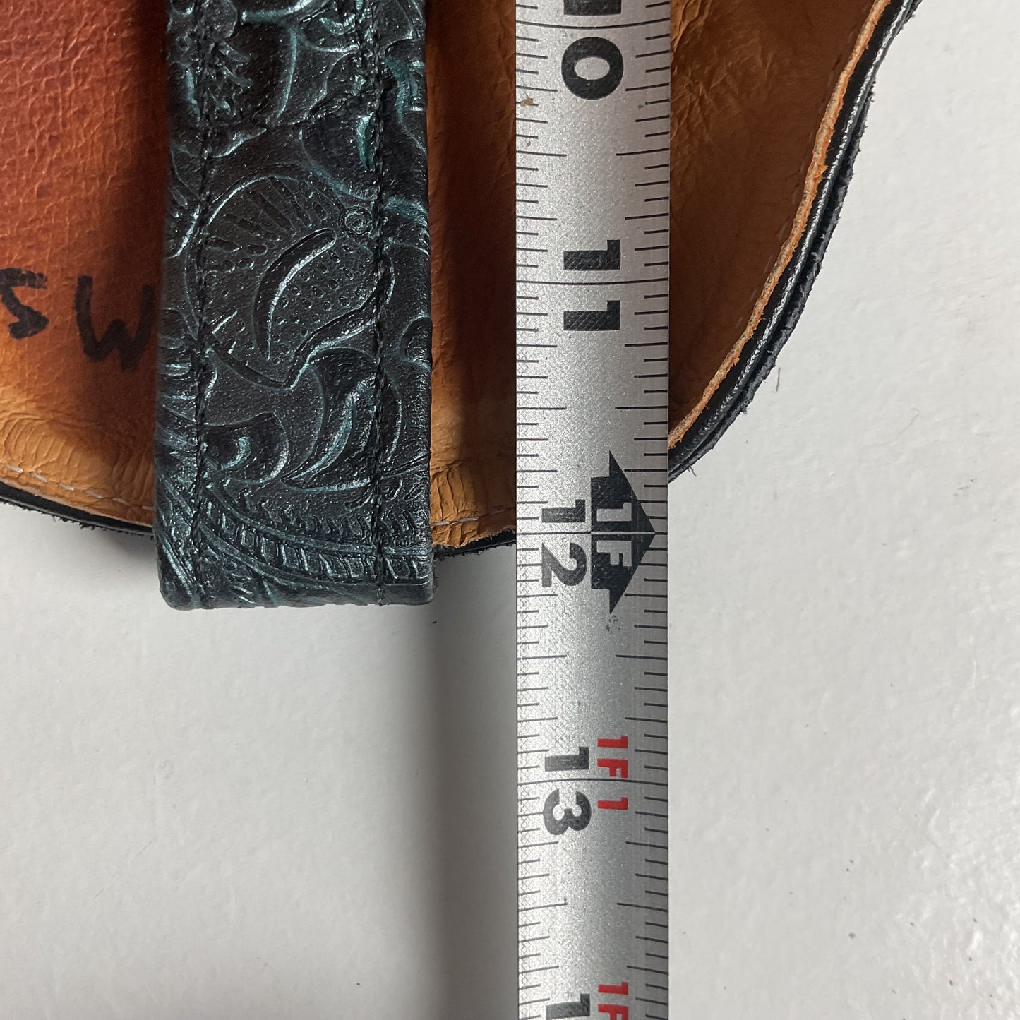 Boulet Tooled Ostrich Quill Cowgirl Boots 7 C Square Toe Exotic