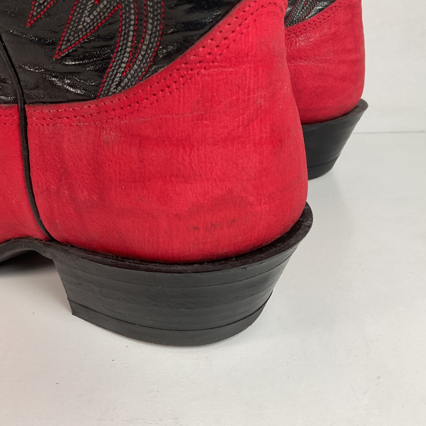 Vintage Nocona Red Water Buffalo Cowboy Boots 10 EE USA Made