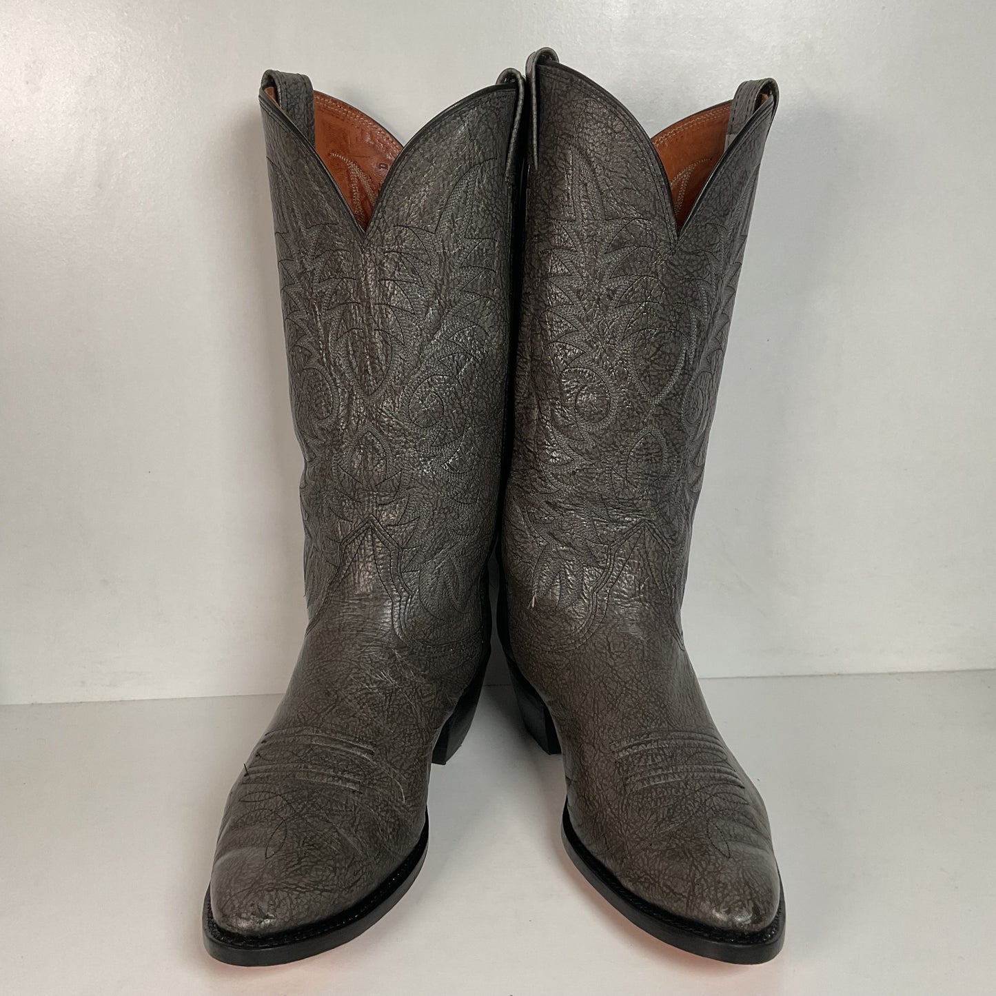 Vintage Nocona Exotic Grey Kangaroo Cowboy Boots 9.5 D USA Red Label Recraft