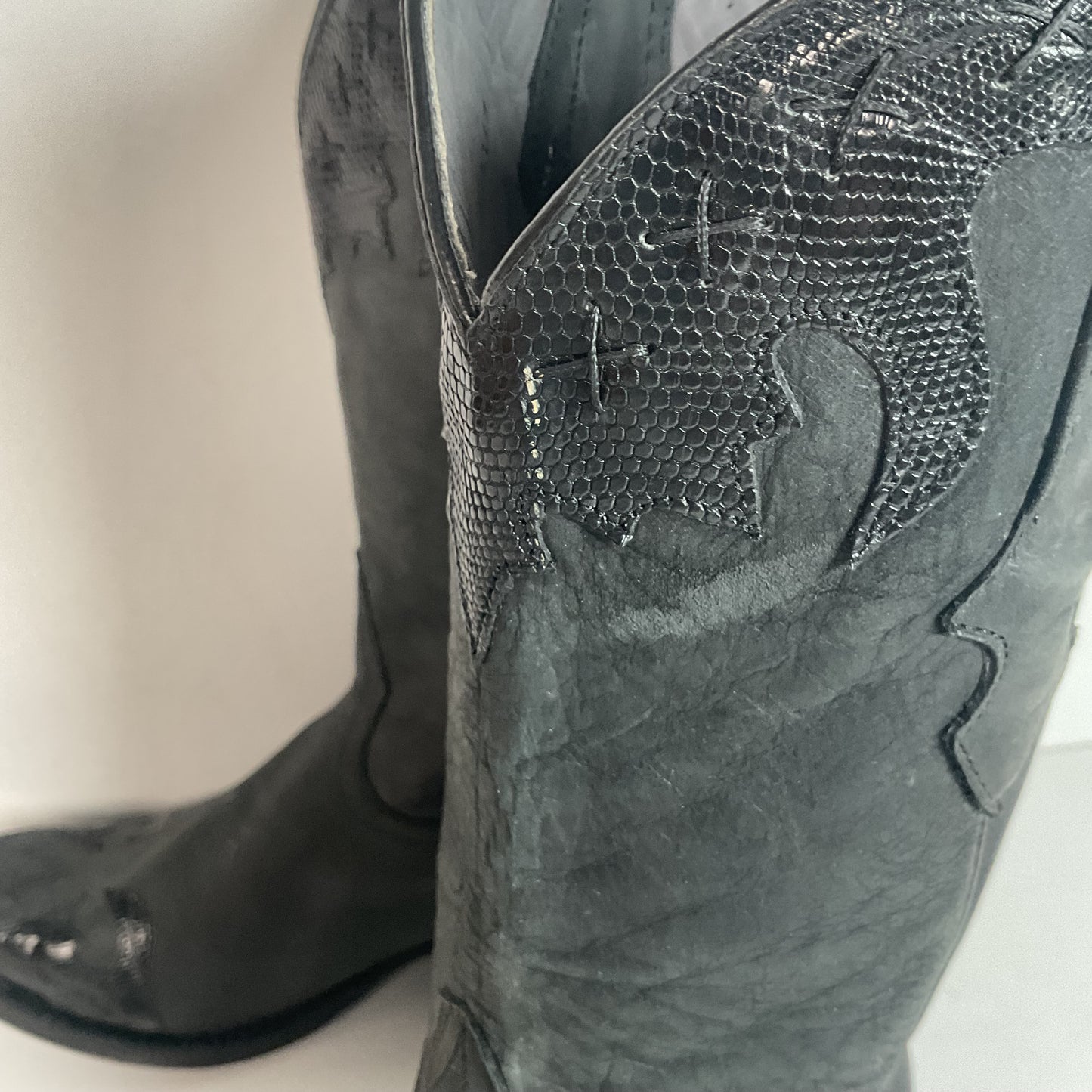 Los Altos Women’s Lizard Wingtip Cowgirl Boots 8 M Overlay
