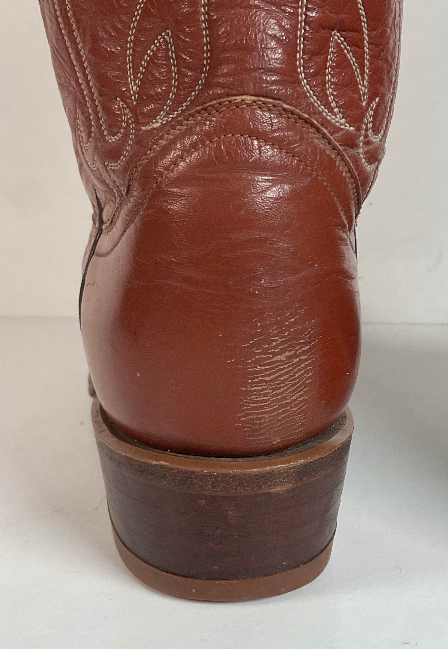 Vintage Tony Lama Gold Label Cowboy Boots 9.5 B John Wayne Toe
