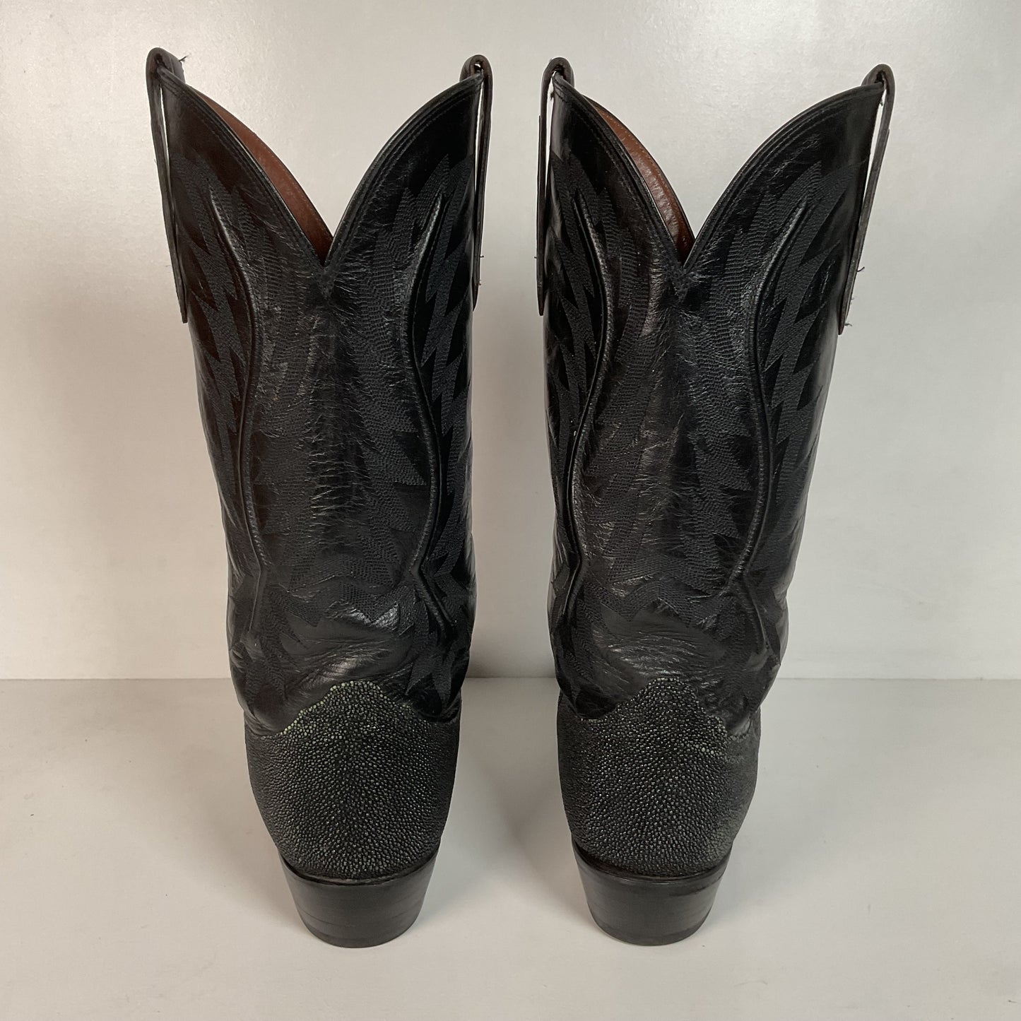 Nocona Exotic Stingray Cowboy Boots 9 D USA Black