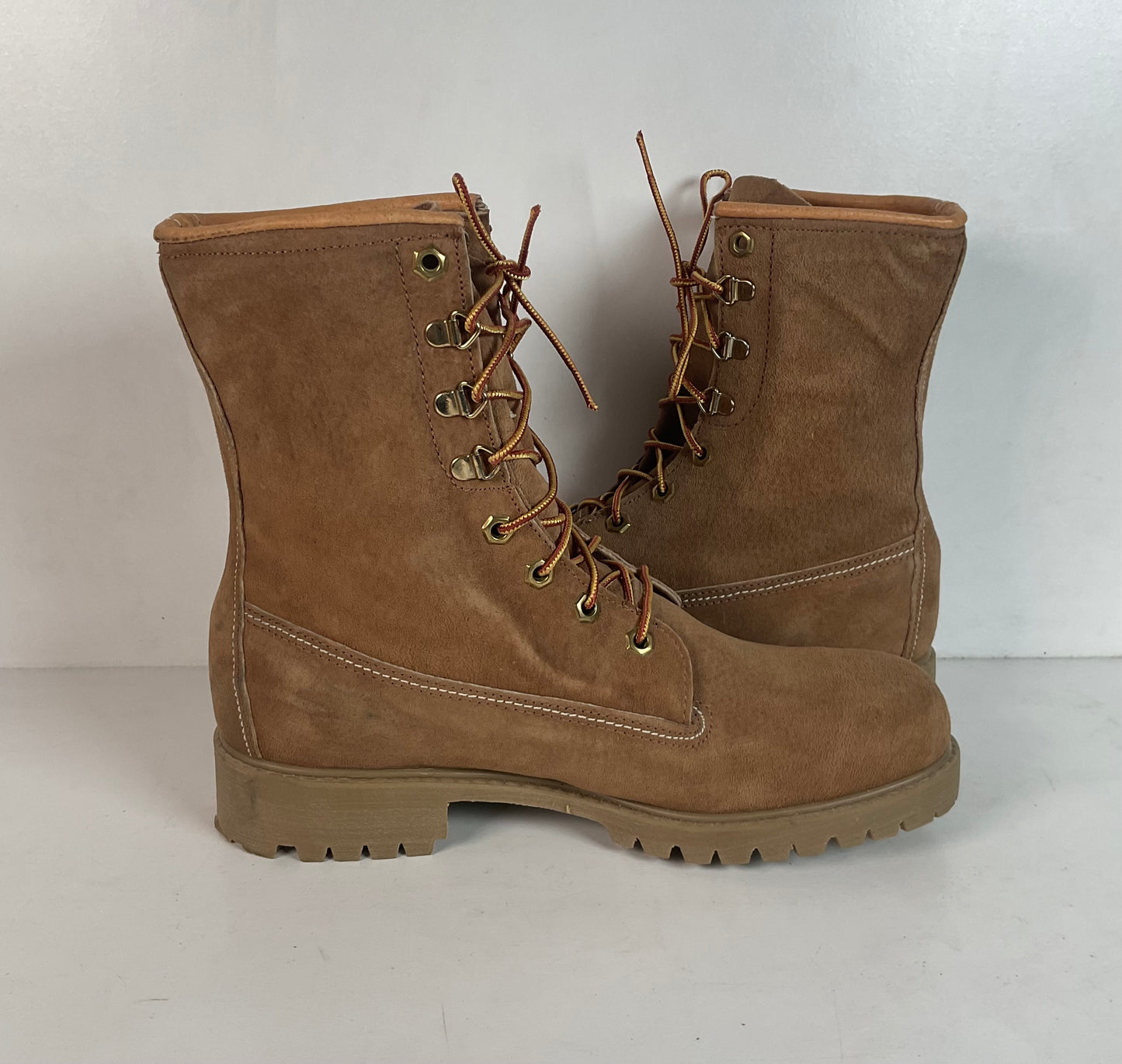 Vintage Wolverine Suede Logger Boots 8 E USA Made Winter Insulated