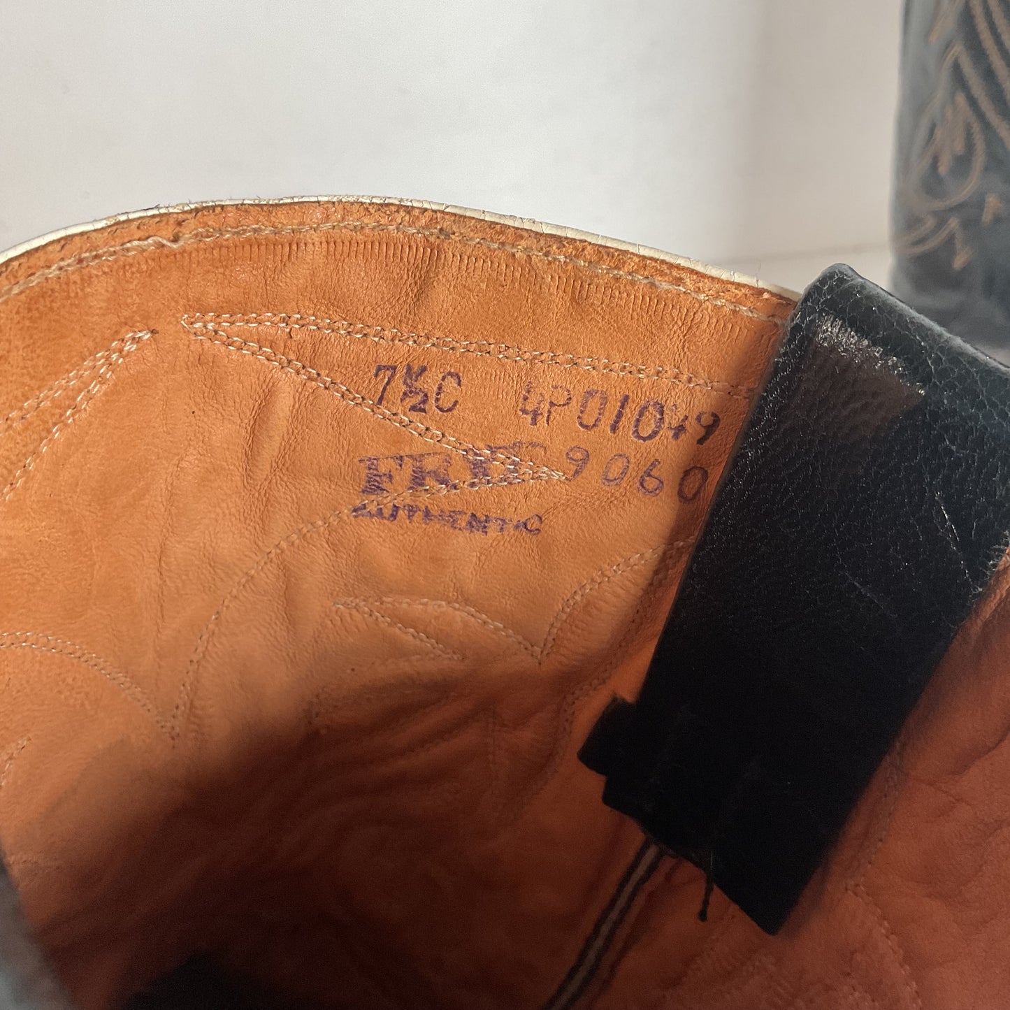 1950s Frye Authentic Cowgirl Boots 7.5 C Snip Toe