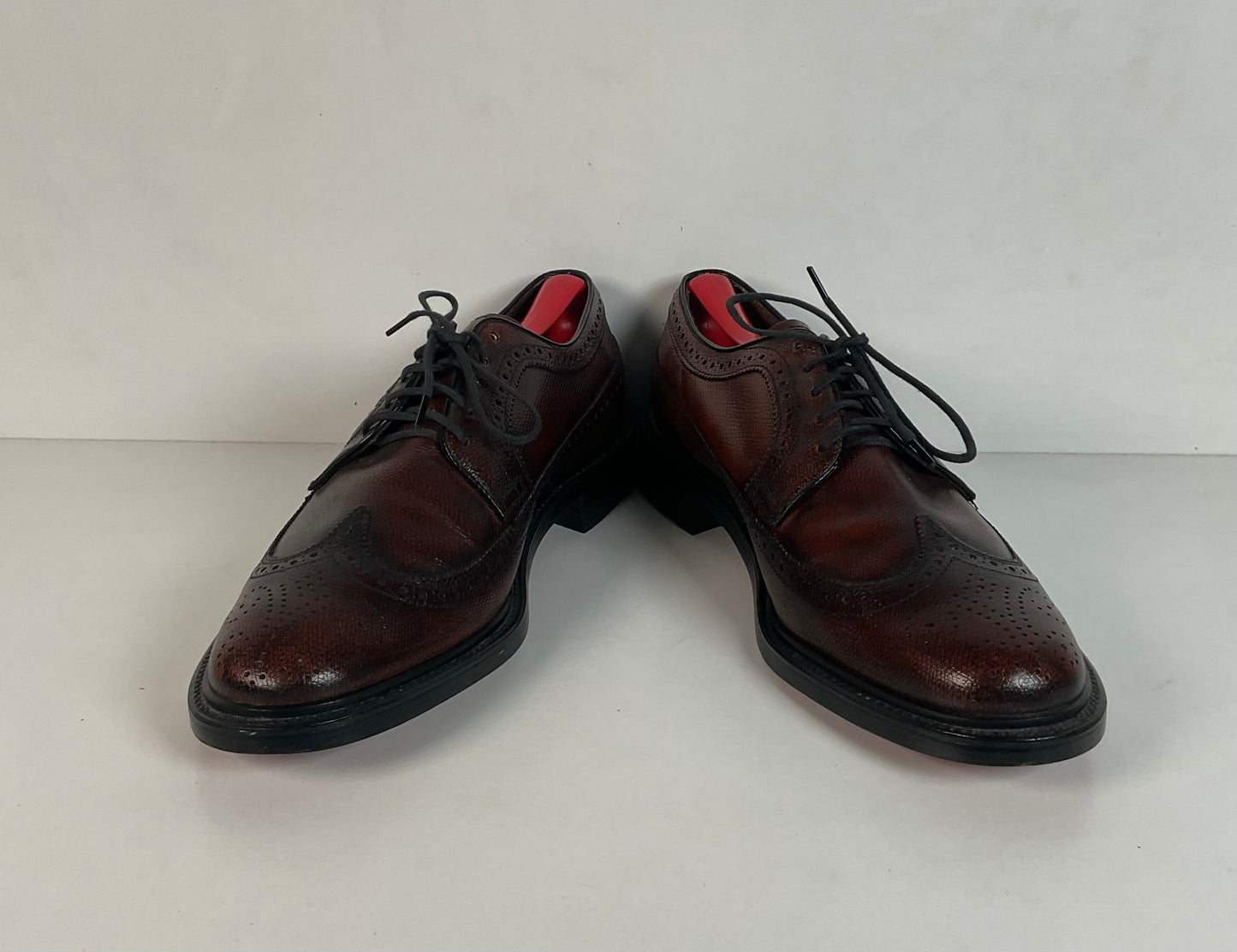 Vintage Stafford Longwing Derby Shoes 9.5 EEE Brogue Gunboat New Old Stock