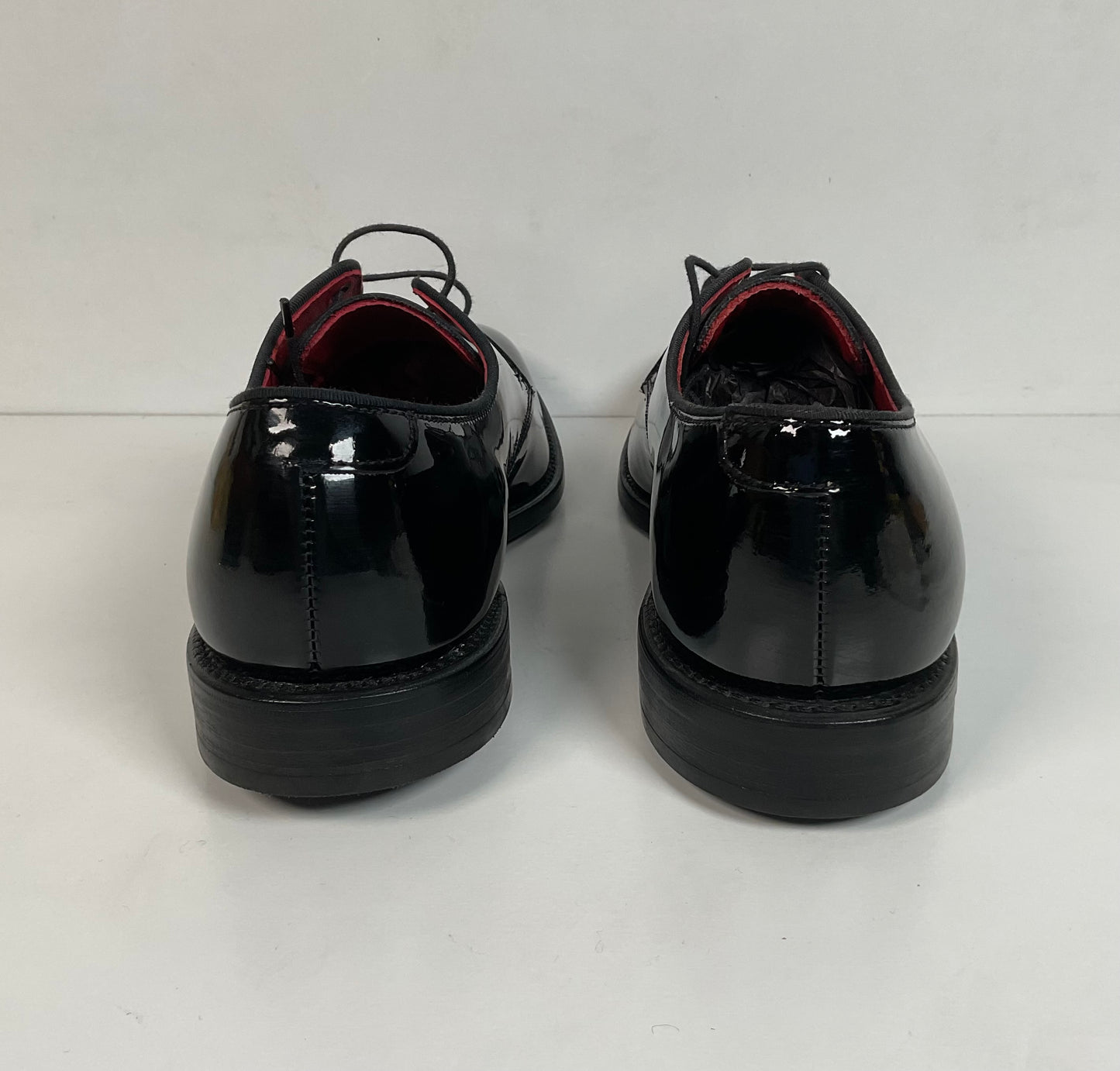 Allen Edmonds Kendall Plain Toe Derby Shoes 8 D Glossy Patent Leather