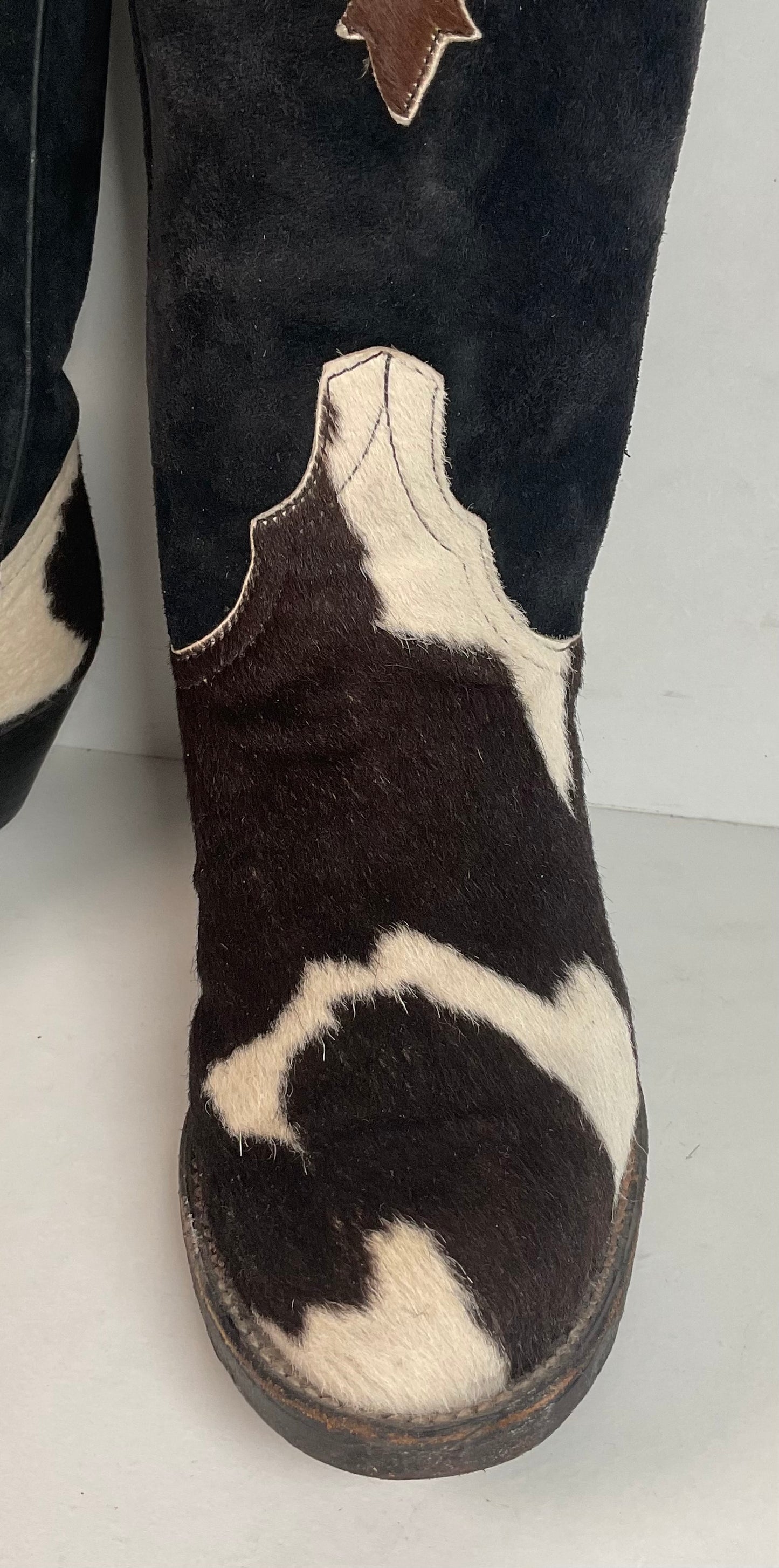 Vintage Larry Mahan Cow Hair Cowgirl Pony Boots 8 B
