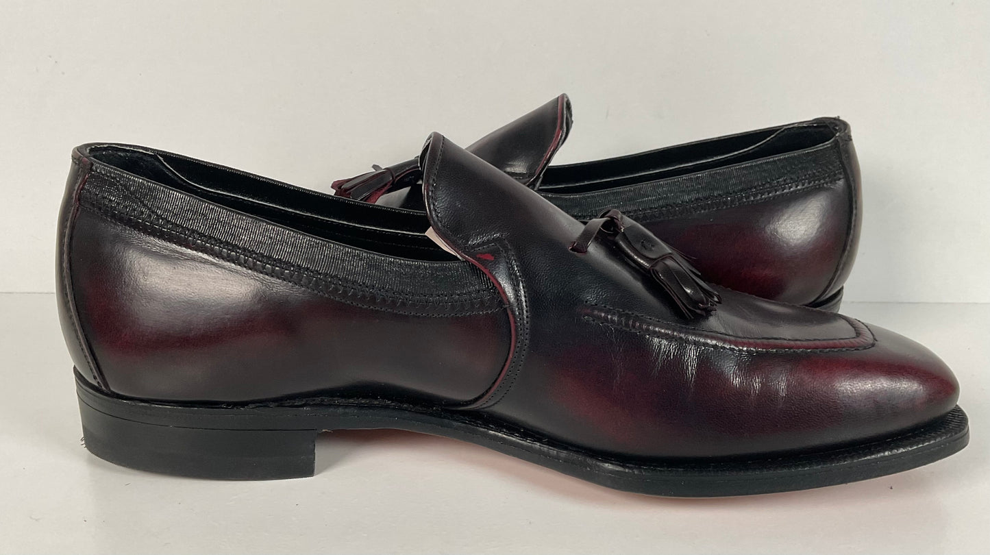 Vintage Johnston Murphy Aristocraft Oxblood Tassel Loafers 9.5 C USA Made