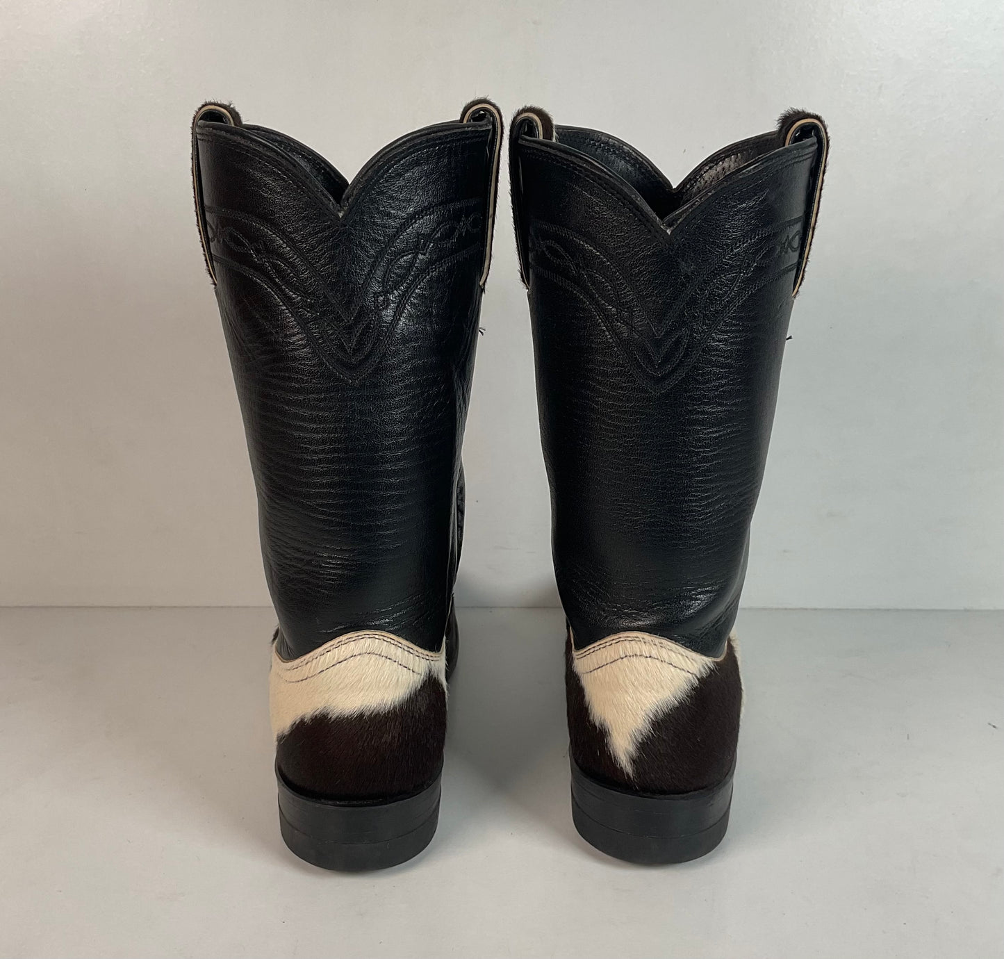 Justin Calf Hair On Cow Hide Pony Cowgirl Roper Boots 6 B Western USA Made