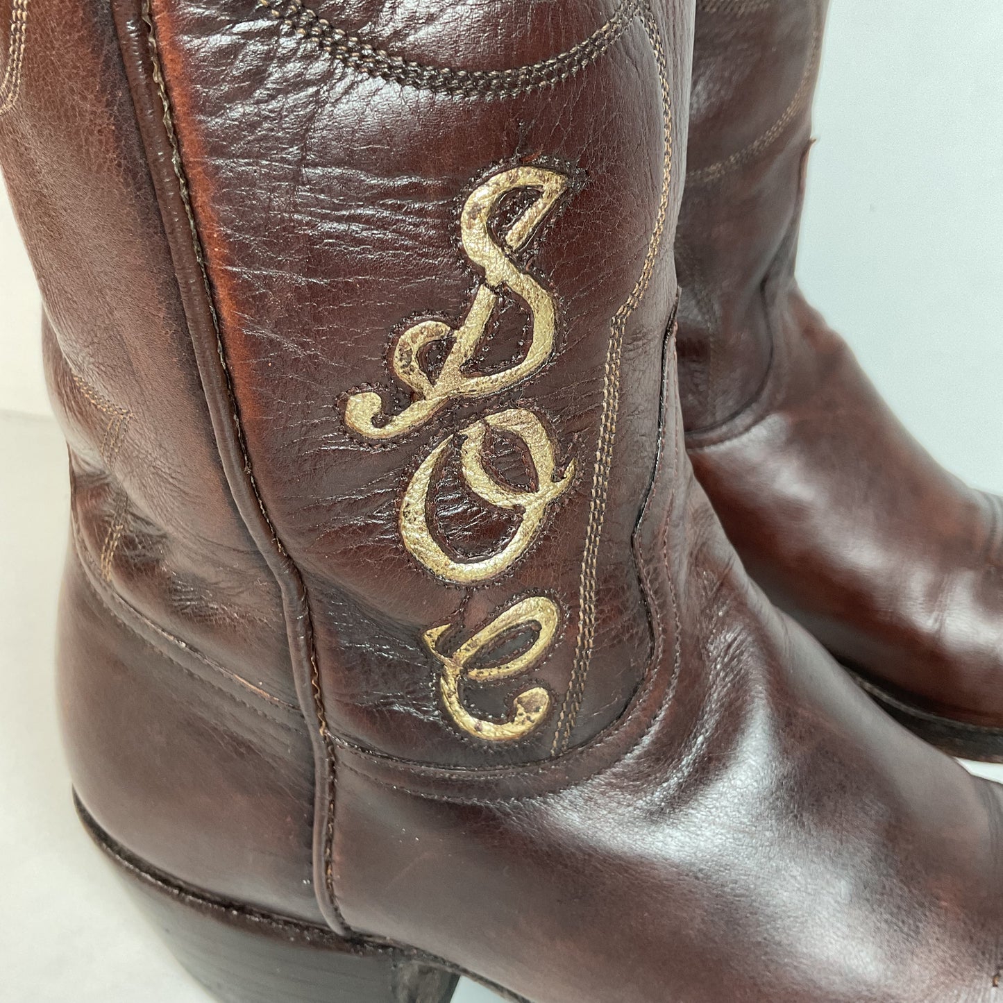 Vintage Rocky Carroll Custom Cowgirl Boots 8-8.5 Texas Americana