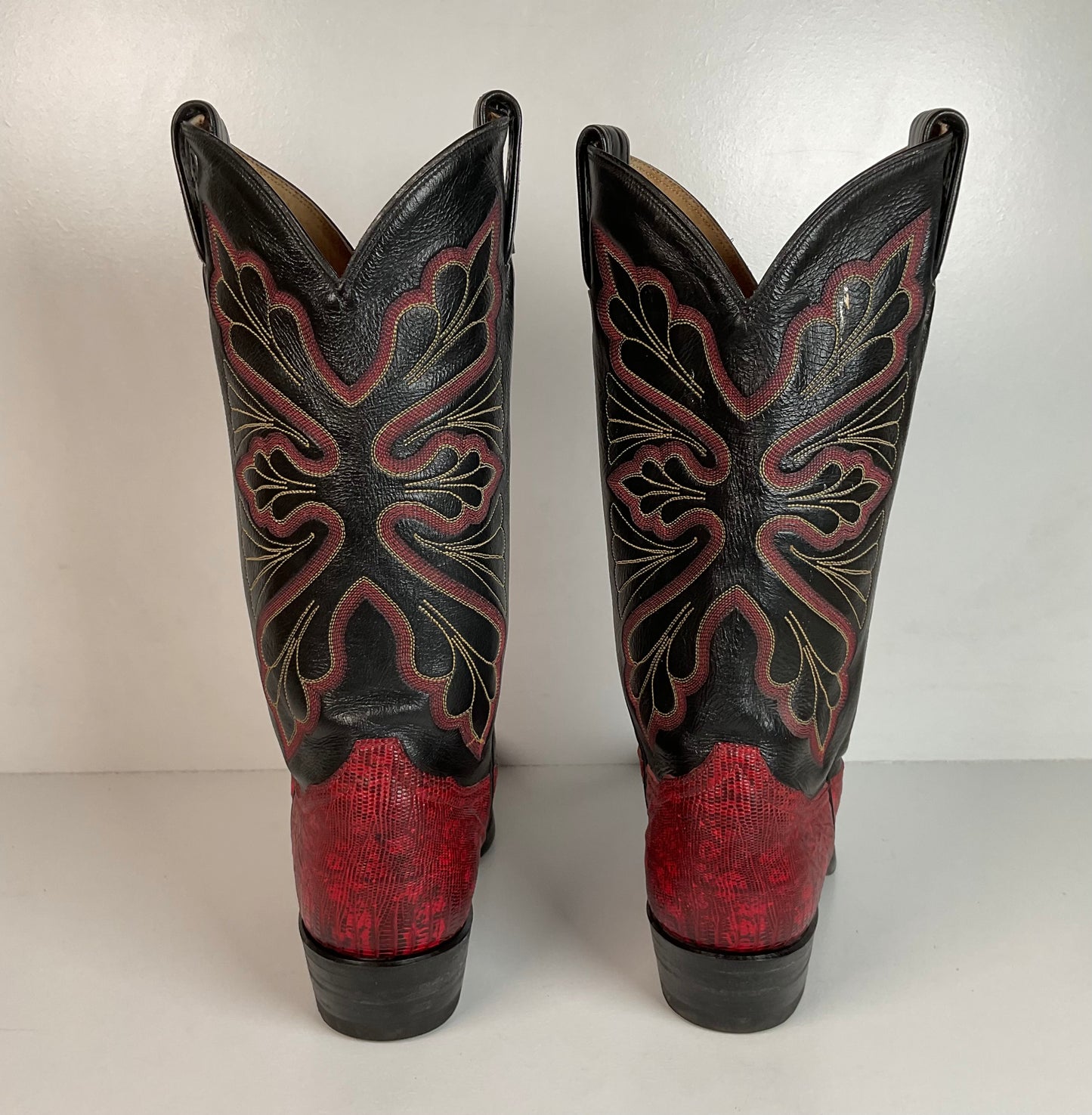 Vintage Tony Lama Natural Teju Lizard Cowboy Boots 9 D Gold Label