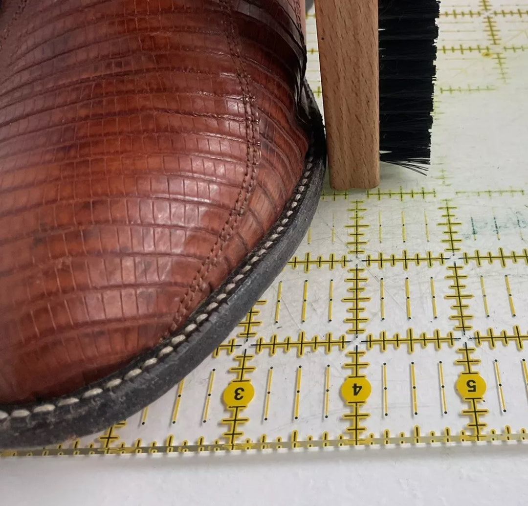 Vintage Tony Lama Gold Label Cowgirl Boots 7.5 C Lizard Vamp