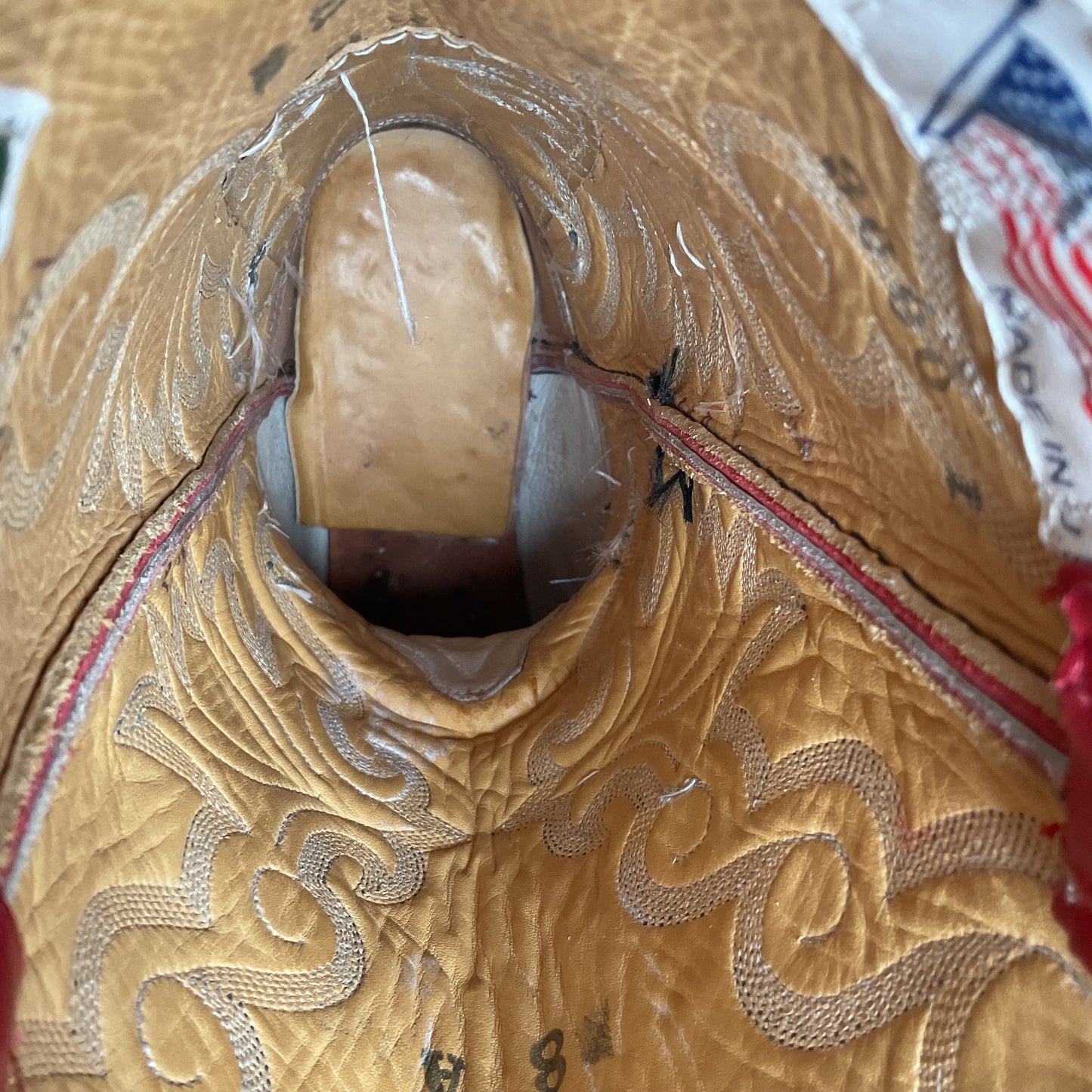 Honcho Custom Ruby Red Cowgirl Boots 8 A USA Made Scallop Top