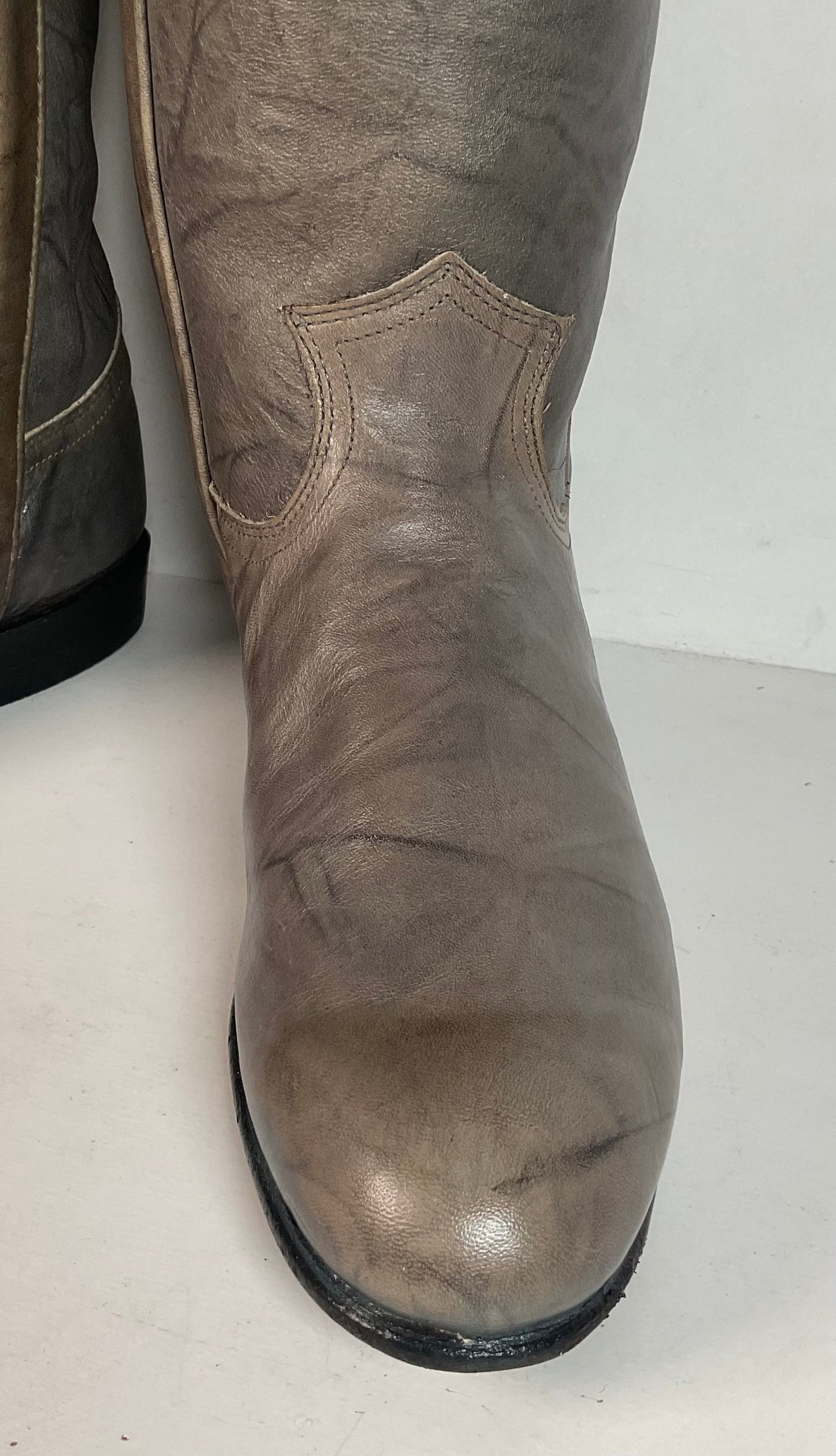 Vintage Justin Grey Marbled Campus Riding Boots 7 B USA Made