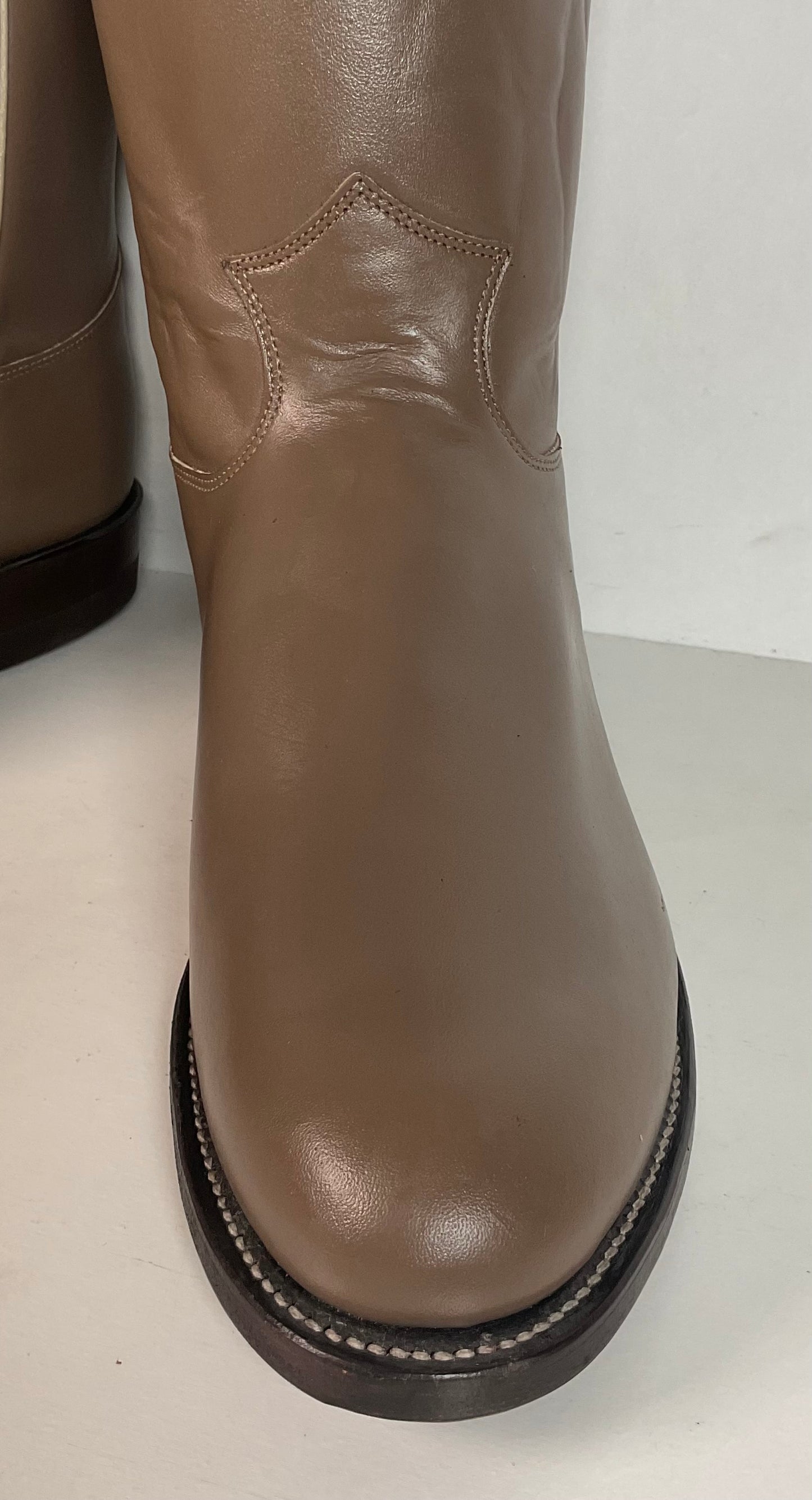Justin Men’s Taupe Grey Roper Boots 9 D USA Made
