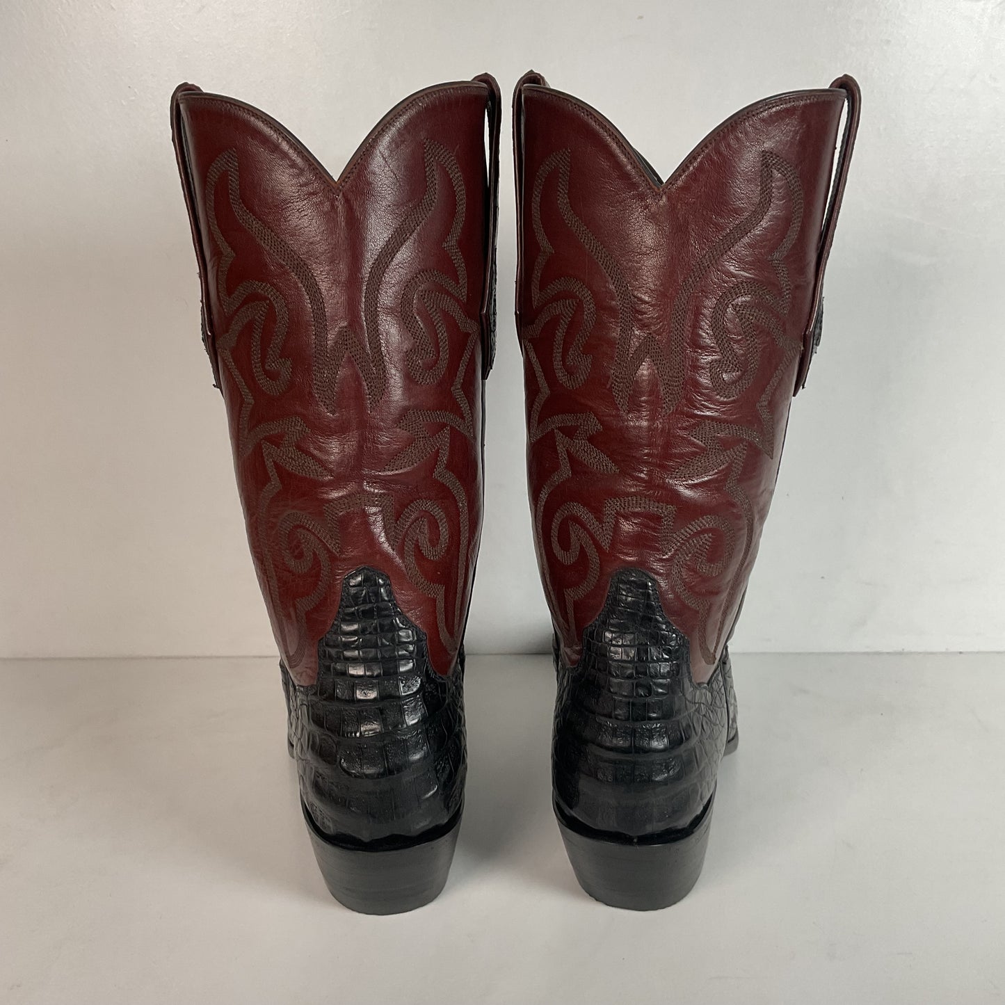 J. B. Hill Caiman Crocodile Belly Cowgirl Boots 7.5 B Silver Concho Custom
