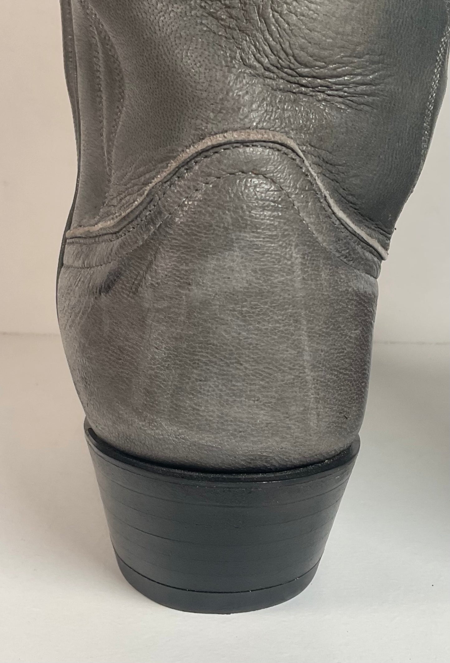 Vintage Dan Post Grey Elk Skin Cowboy Boots 10.5 D USA Made Old Label