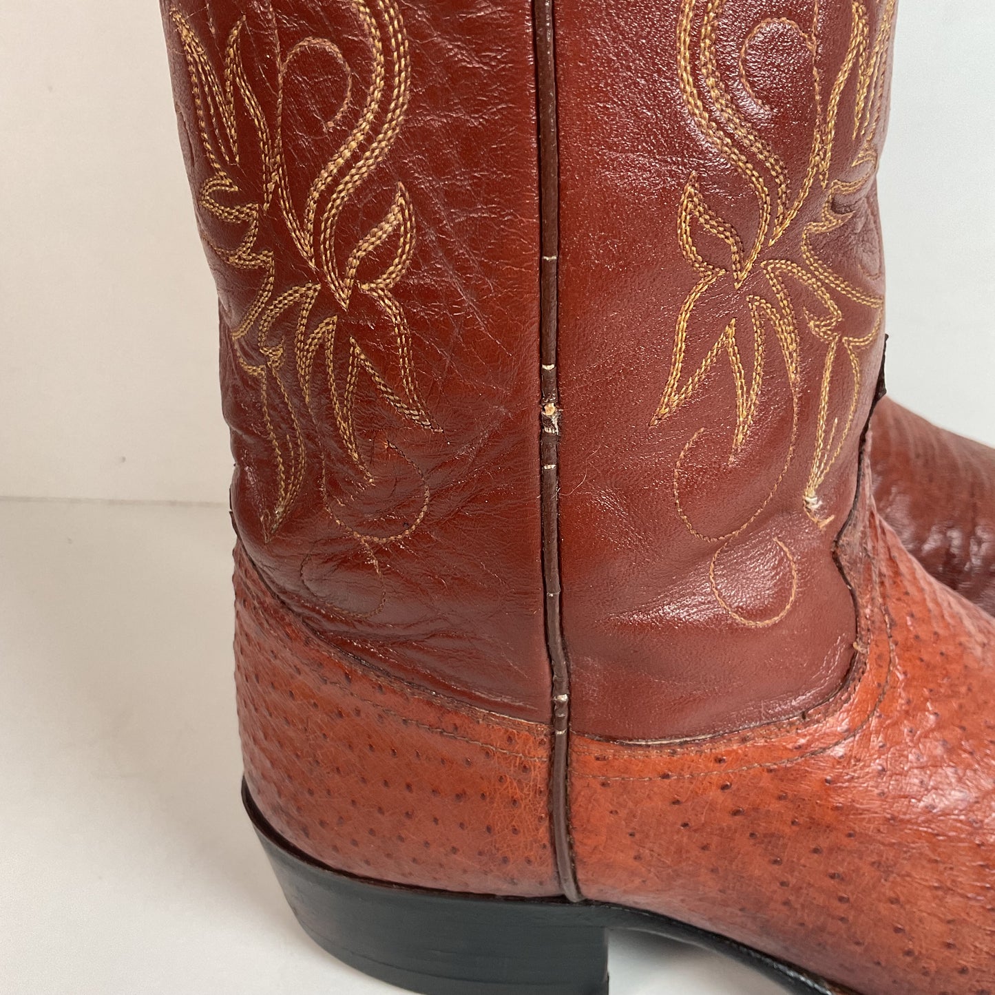 Vintage Justin Turkey Quill Cowboy Boots 9.5 D Gallapava