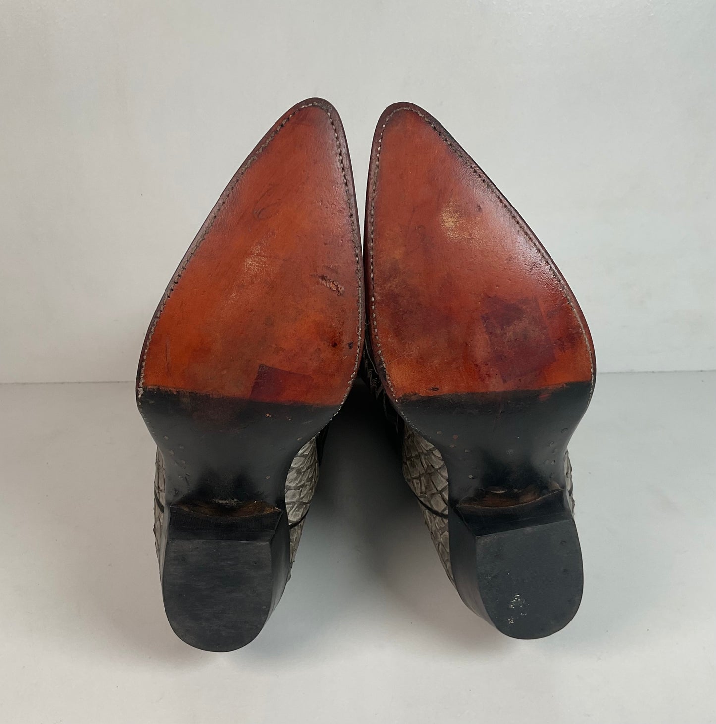 Pirarucu Fish Cowboy Boots Men’s 6.5 | Women’s 7.5 Inverted Cut Exotic Bass