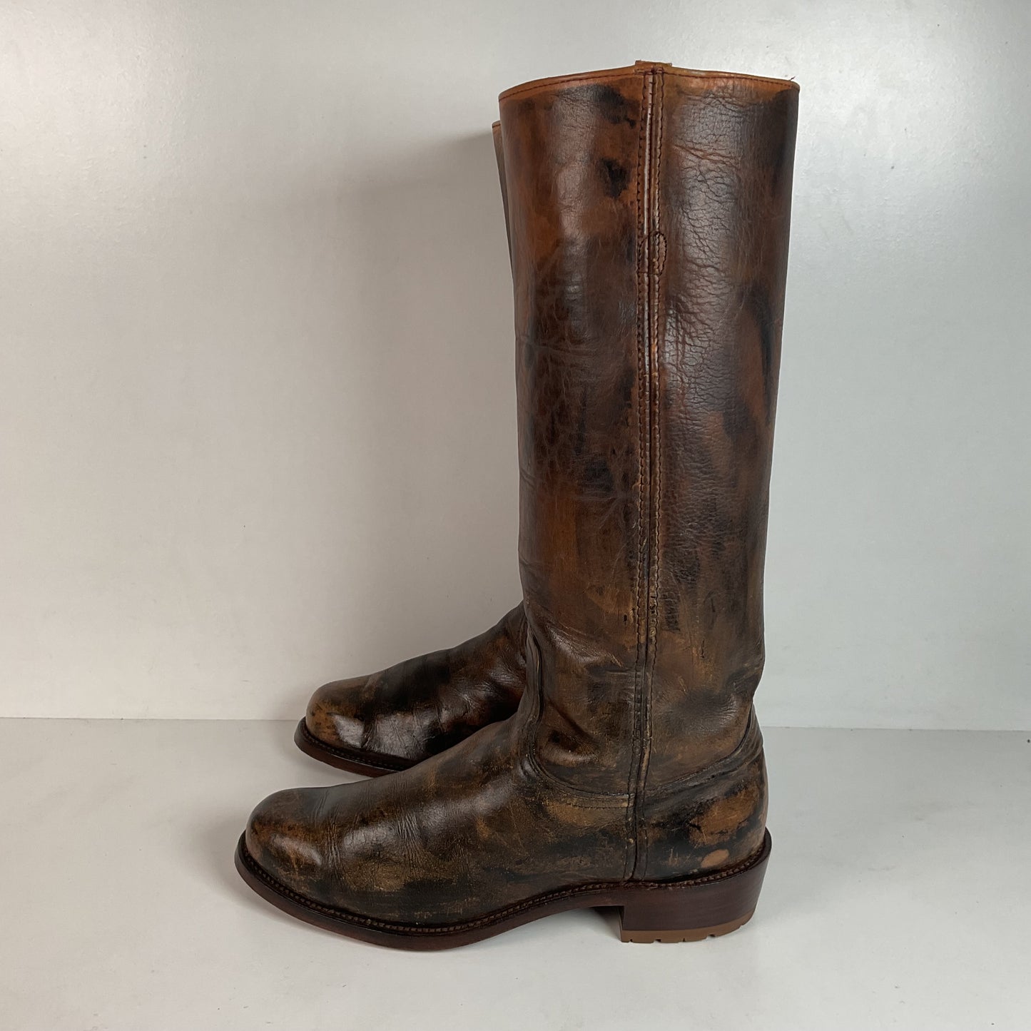 Vintage Frye Men’s 17” Campus Boots 9.5 EE Black Label Distressed Recrafted