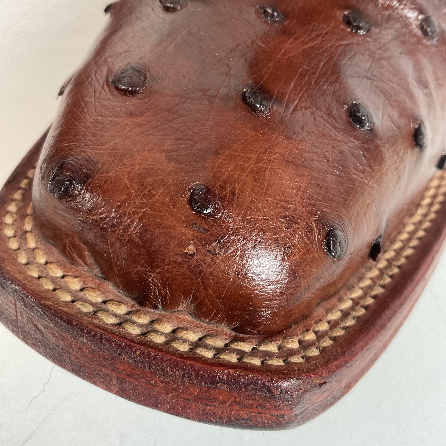Vintage Tony Lama Exotic Ostrich, Shark Cowboy Boots 8 EE Square Toe Custom