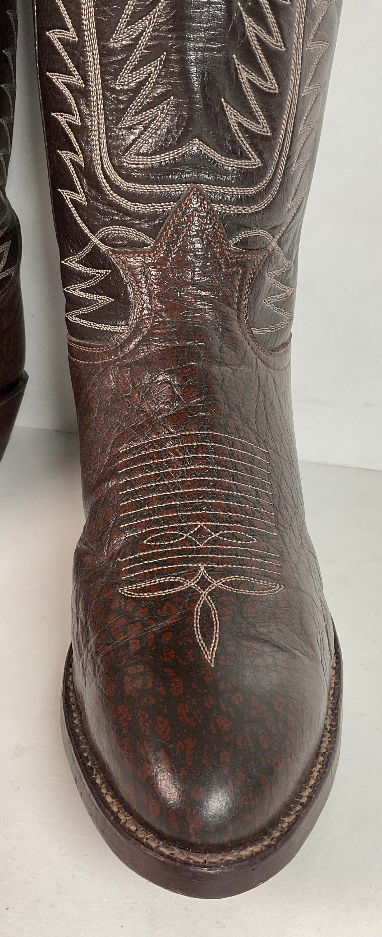 Vintage Tony Lama Caribou Cowboy Boots 8.5 EE Gold Label Exotic Buckaroo
