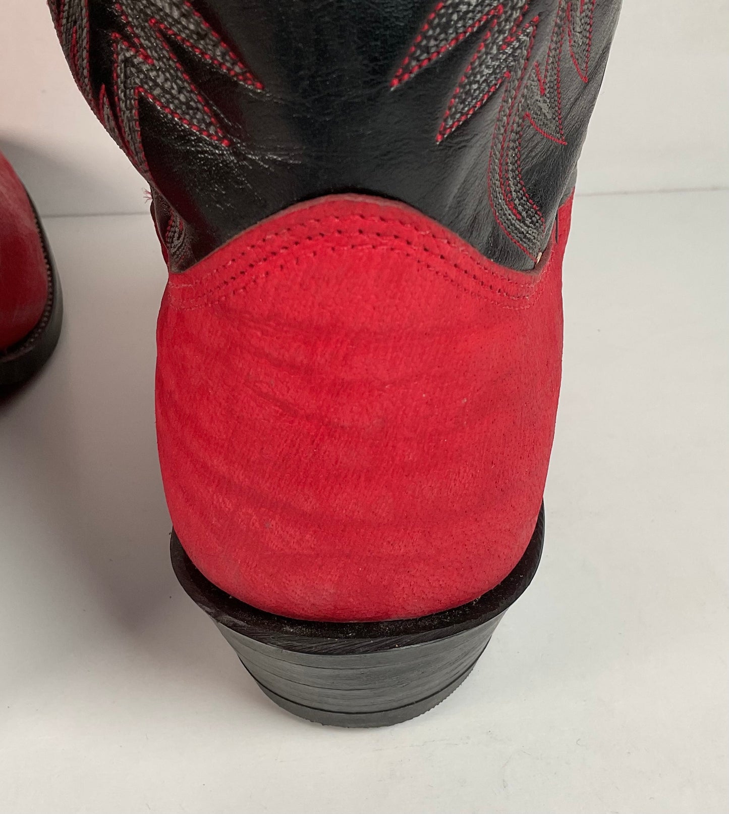 Vintage Nocona Red Water Buffalo Cowboy Boots 10 EE USA Made